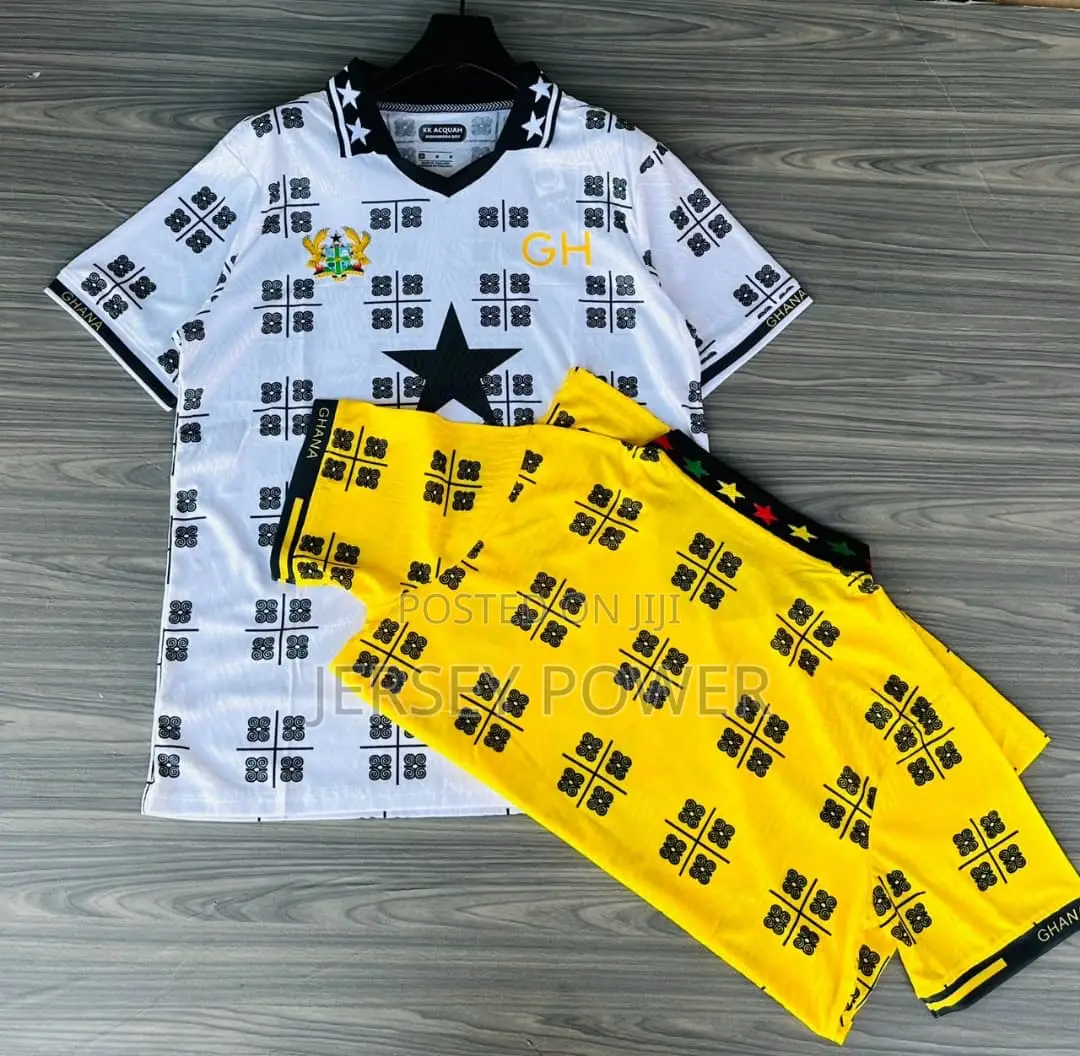 Ghana Coat of Arms Jerseys Yellow/White