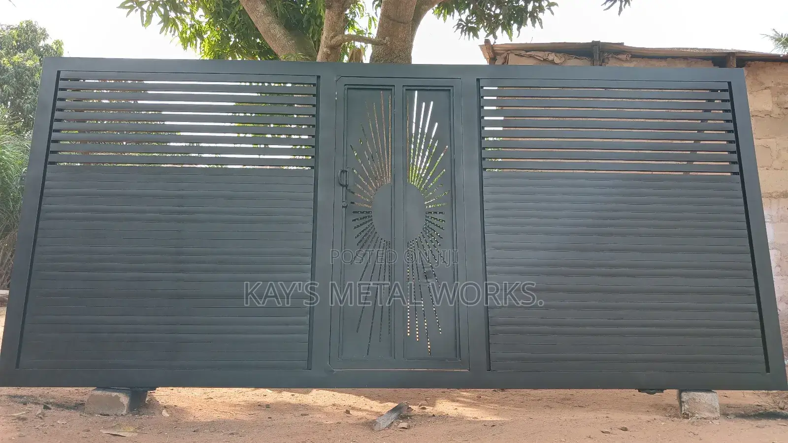Modern Galvanized Metal Fence Gate – Custom Made