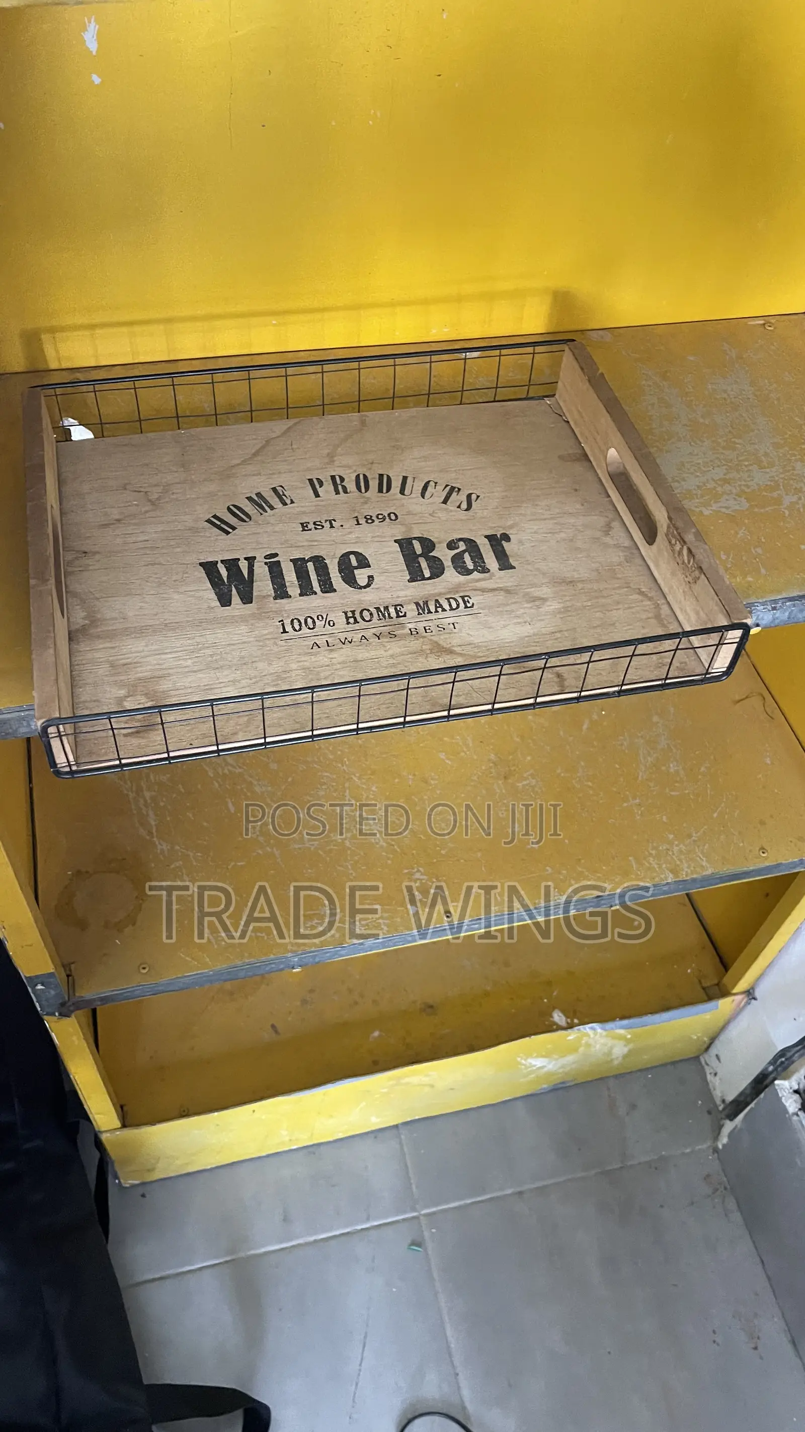 Wine Serving Tray Wood Brown