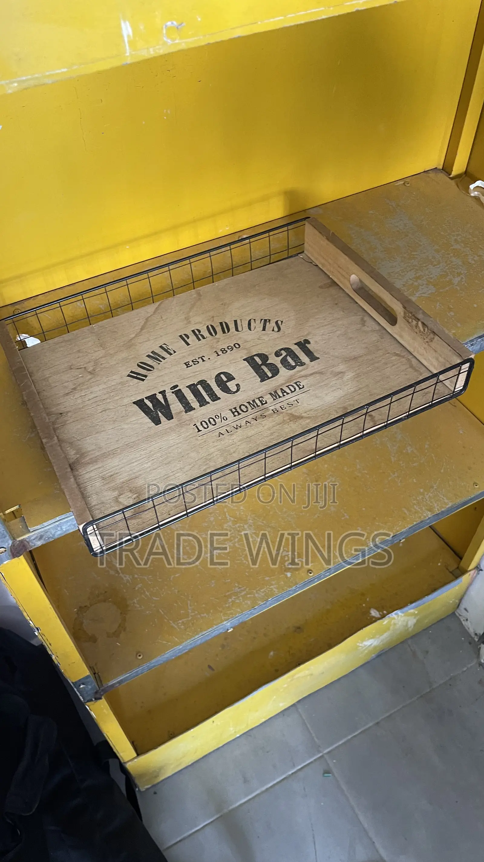 Wine Serving Tray Wood Brown