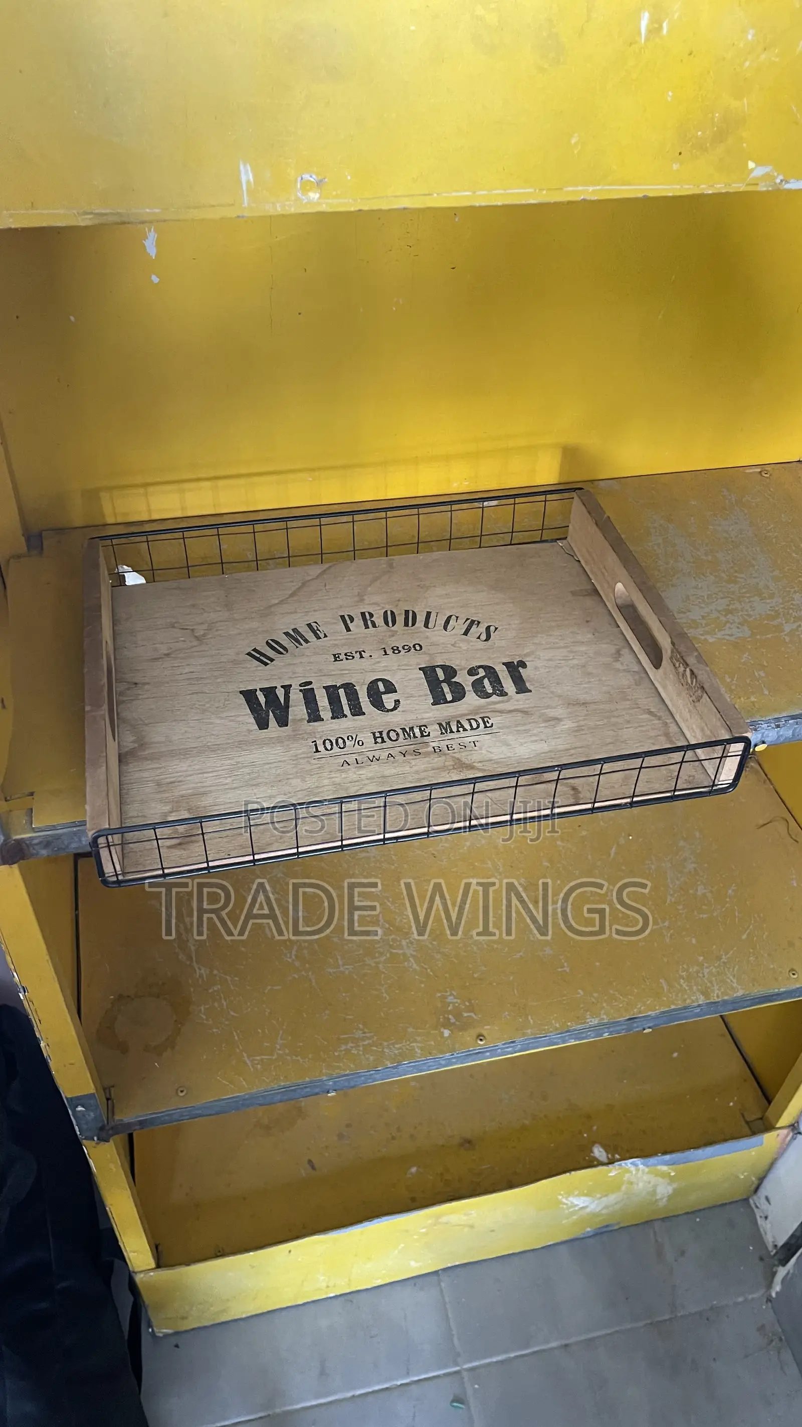 Wine Serving Tray Wood Brown