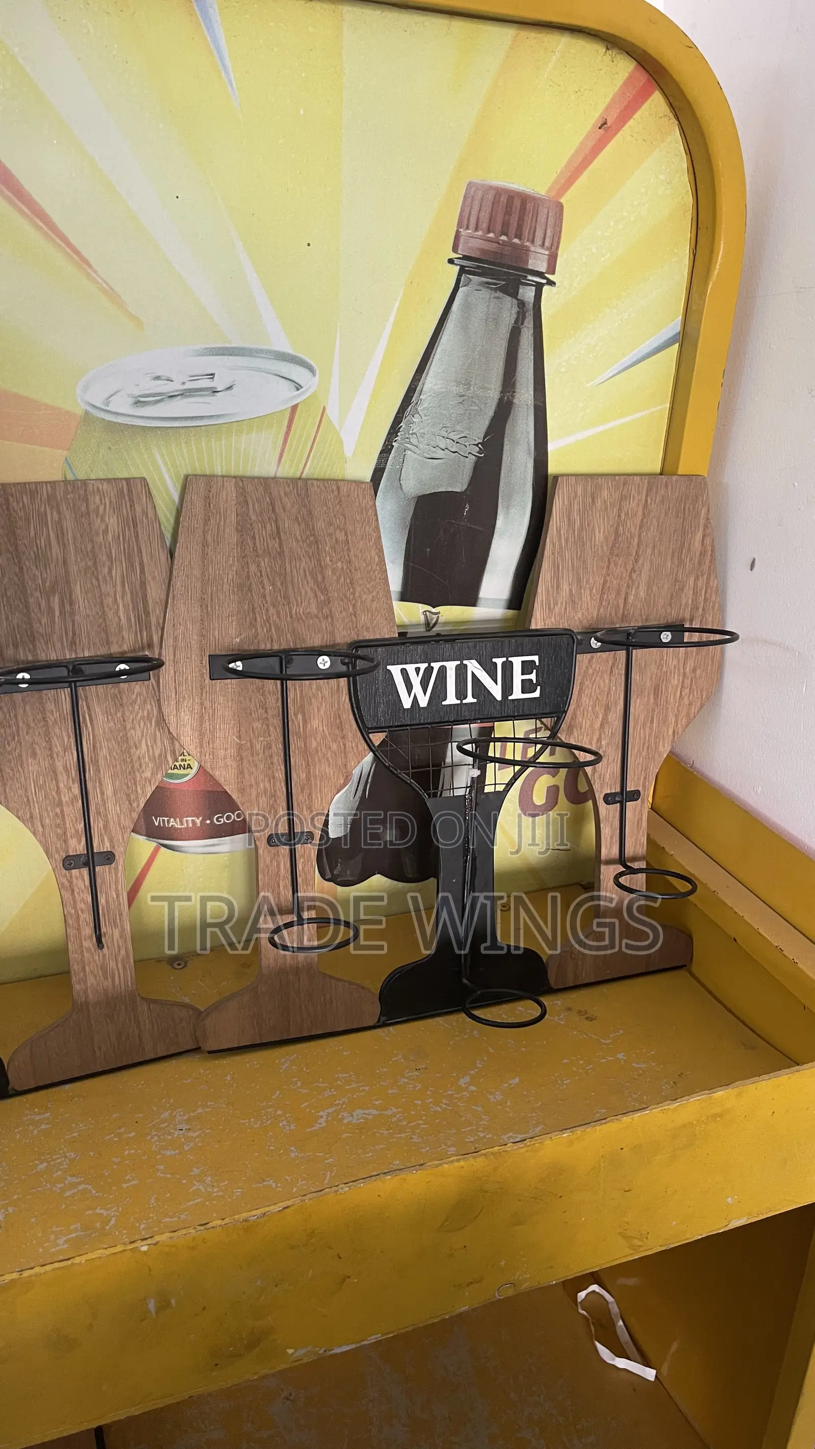 Wine Serving Tray Wood Brown
