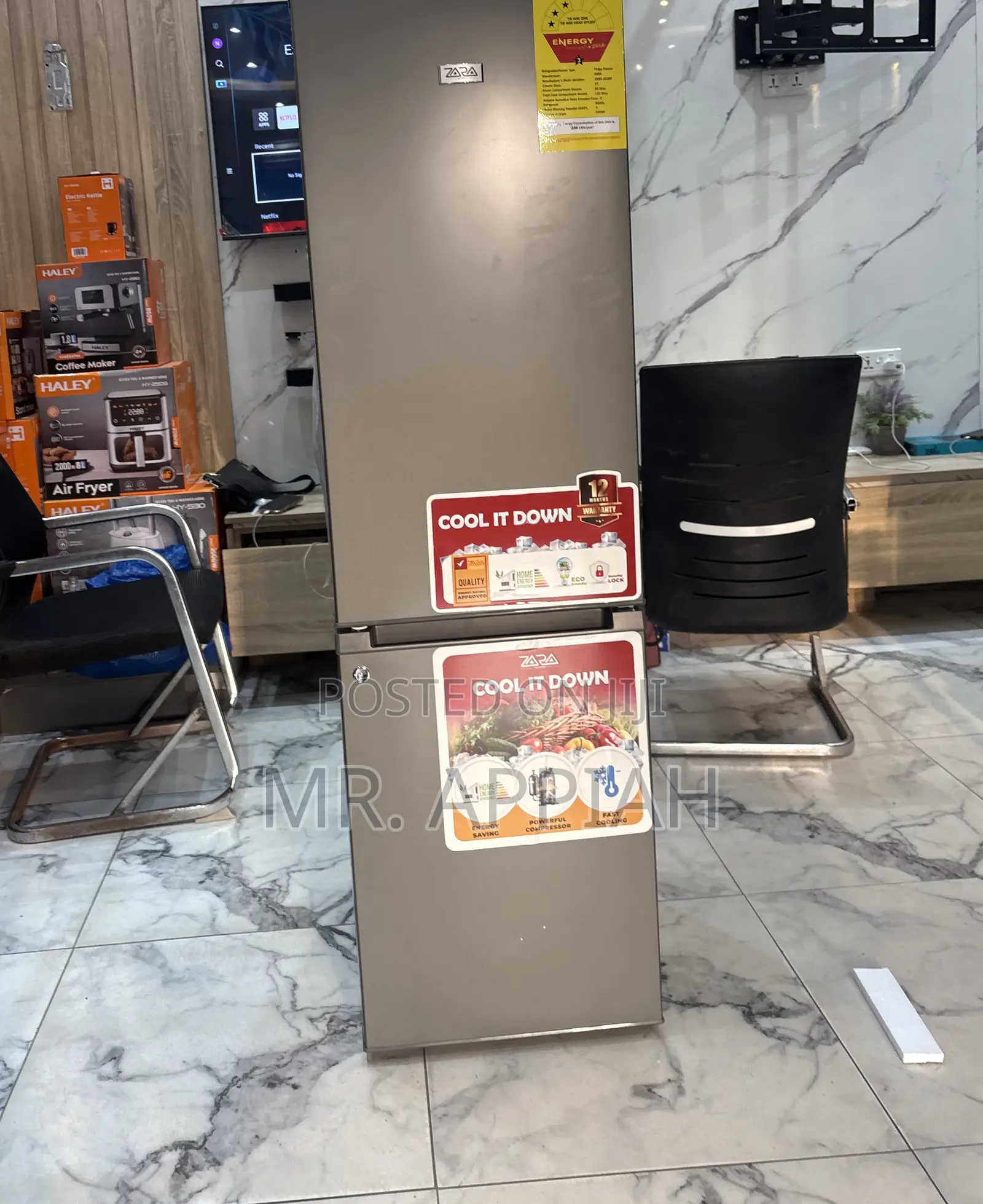 Order Authentic Zara-260bf 2 Door Electric Fridge(Gray)161l