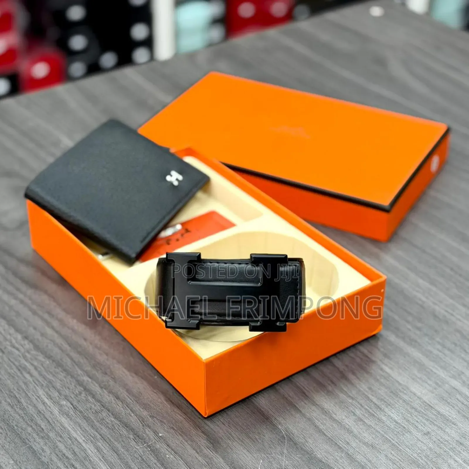 Original Hermes Set Of A Wallet And Belt For Men