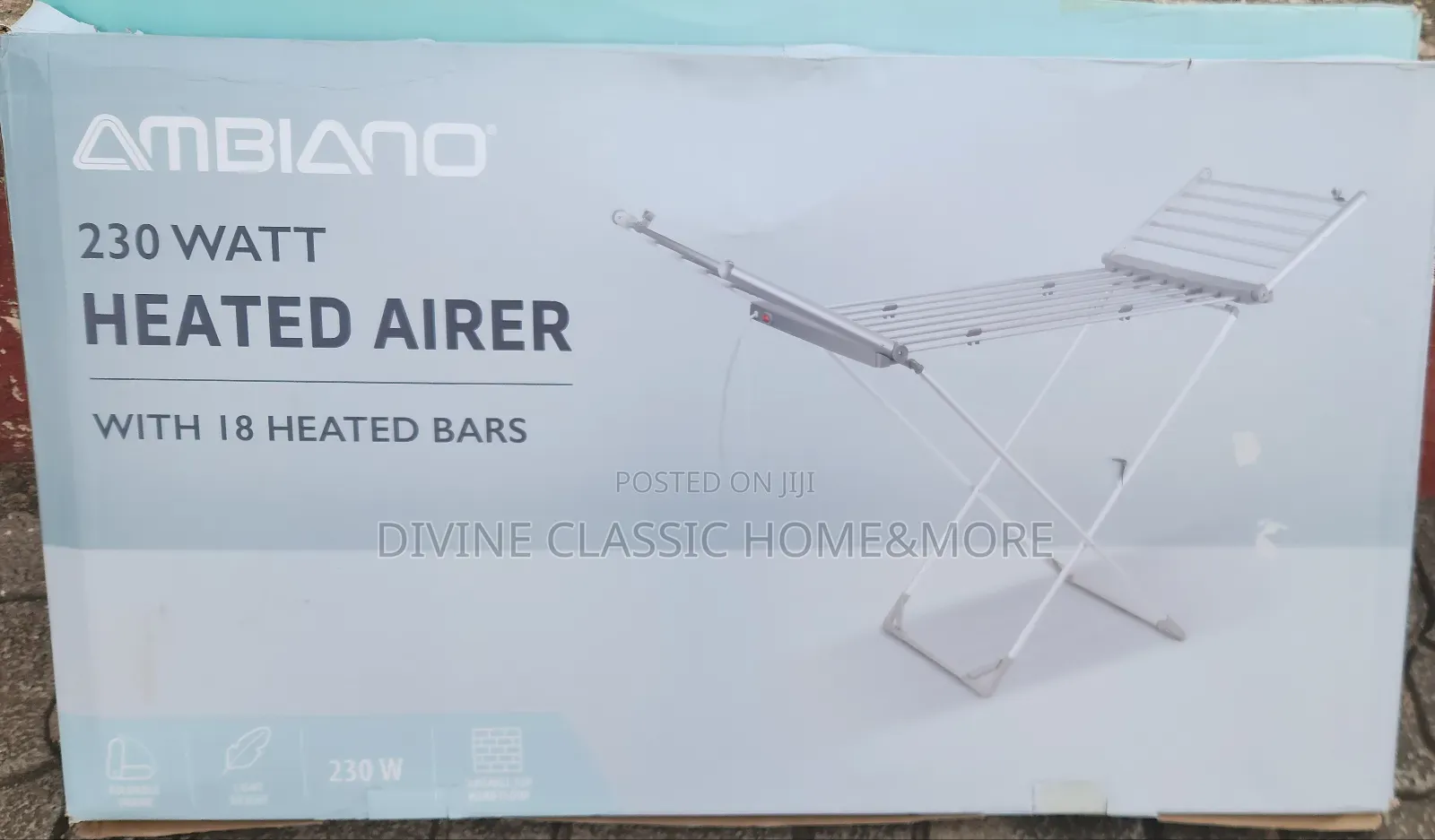 Ambiano Heated Airer/ Dryline With Cover. 16kg