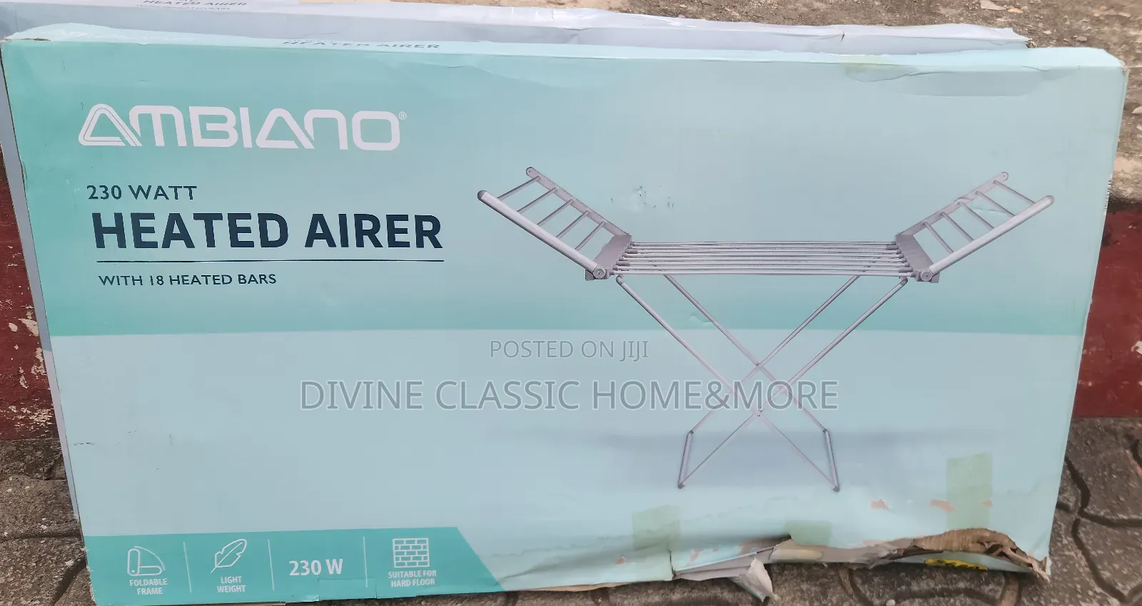 Ambiano Heated Airer/ Dryline With Cover. 16kg
