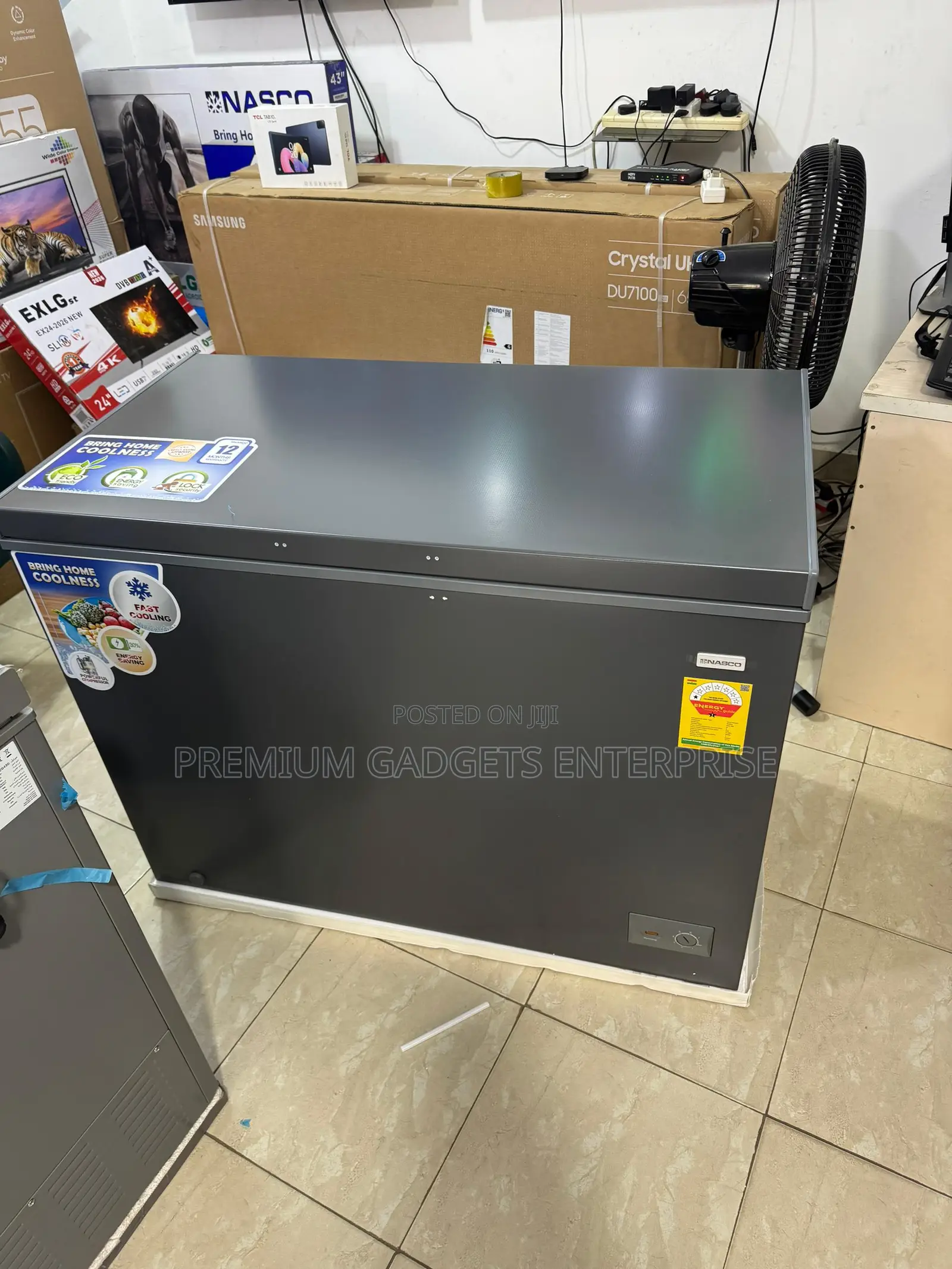 Nasco Nas-360 290ltr Chest Freezer, Sliding Glass
