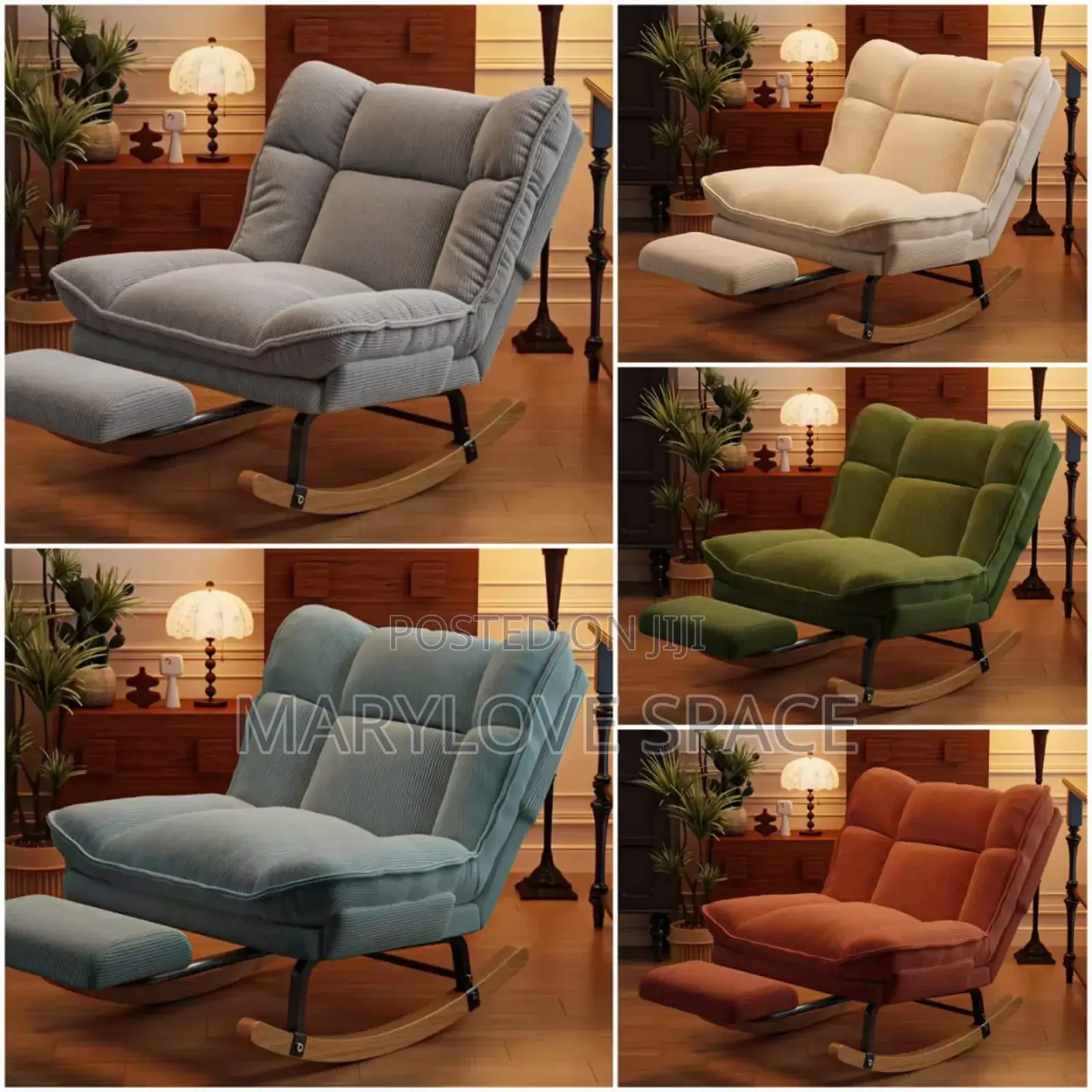 Reclinable Rocking Chair With Retractable Leg Rest