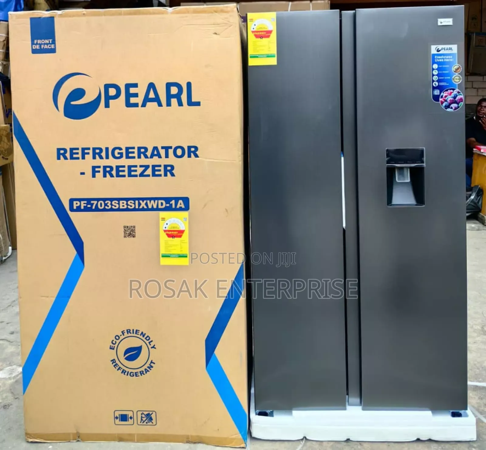 Pearl Pf-703sbsixwd-1a
 *421ltrs* Side by Side Fridge