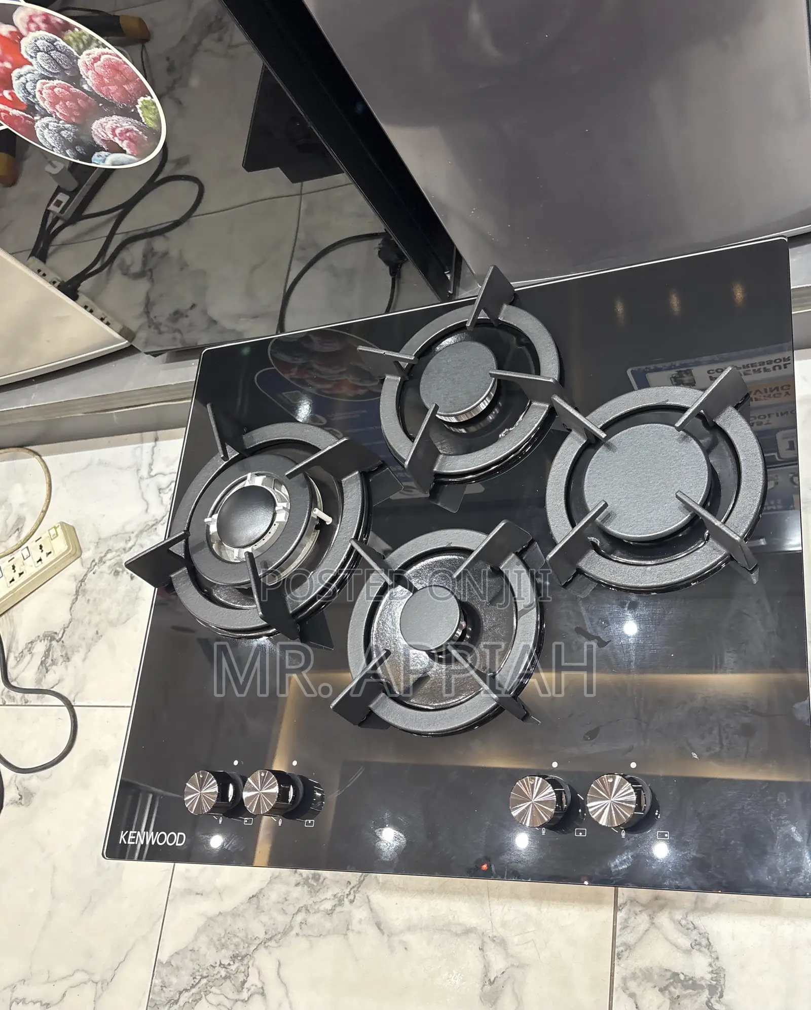 Lovely Kenwood 60cm Tempered Glass 4 Gas Hob(Black) 