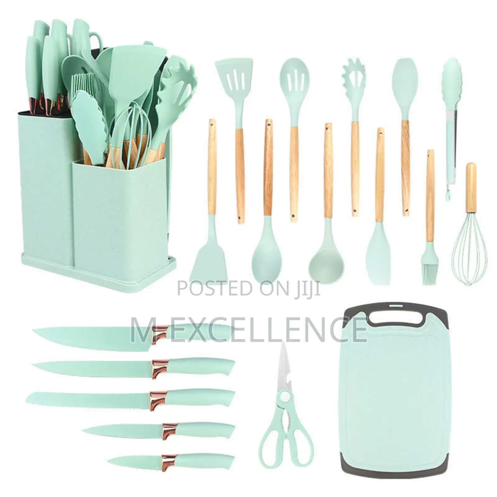 19 Set Sillicone Laddle Spoons and Knives
