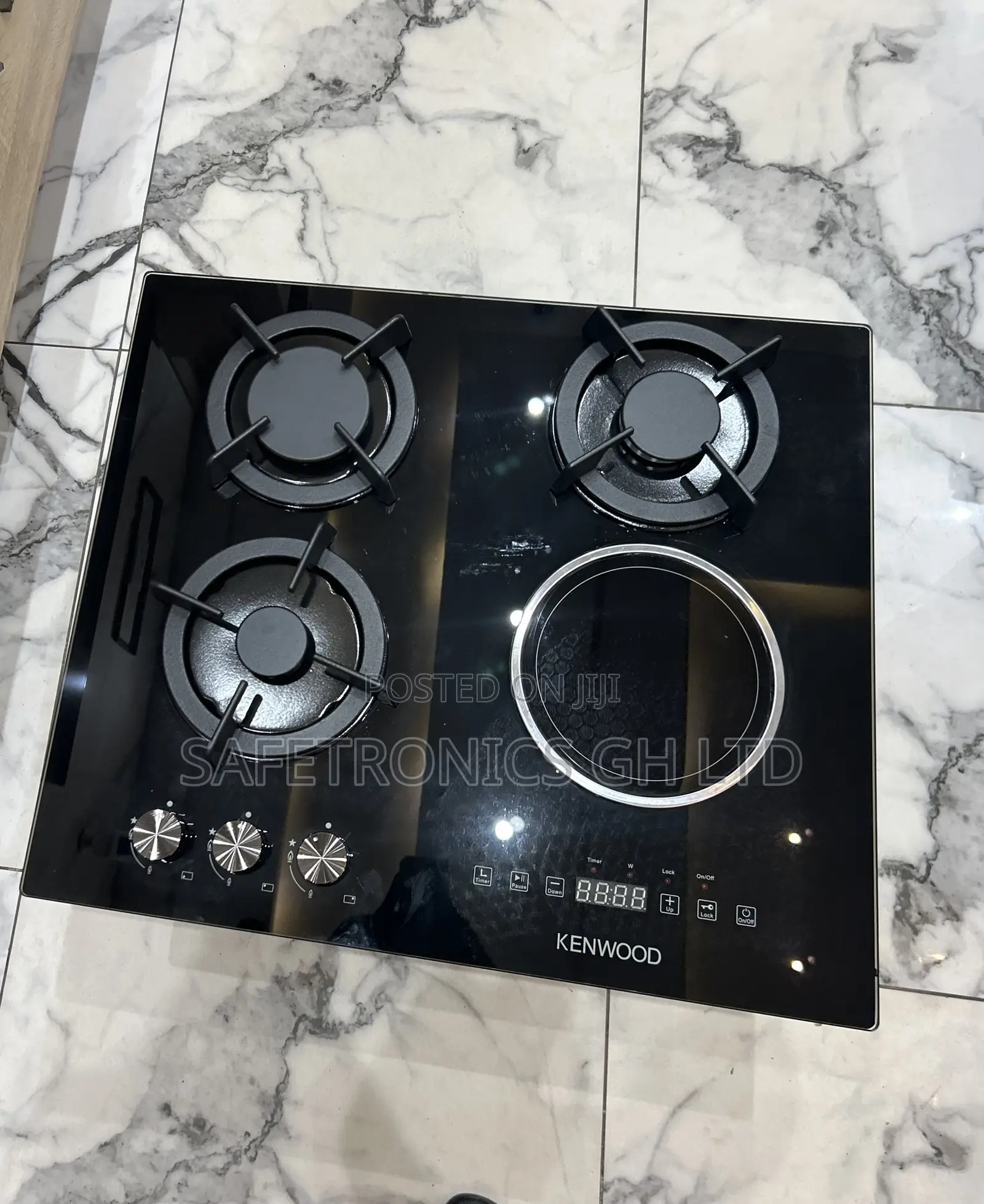 Shop Cute Quality Built-in 60cm Black Kenwood 1 Electric 3 Gas Hob