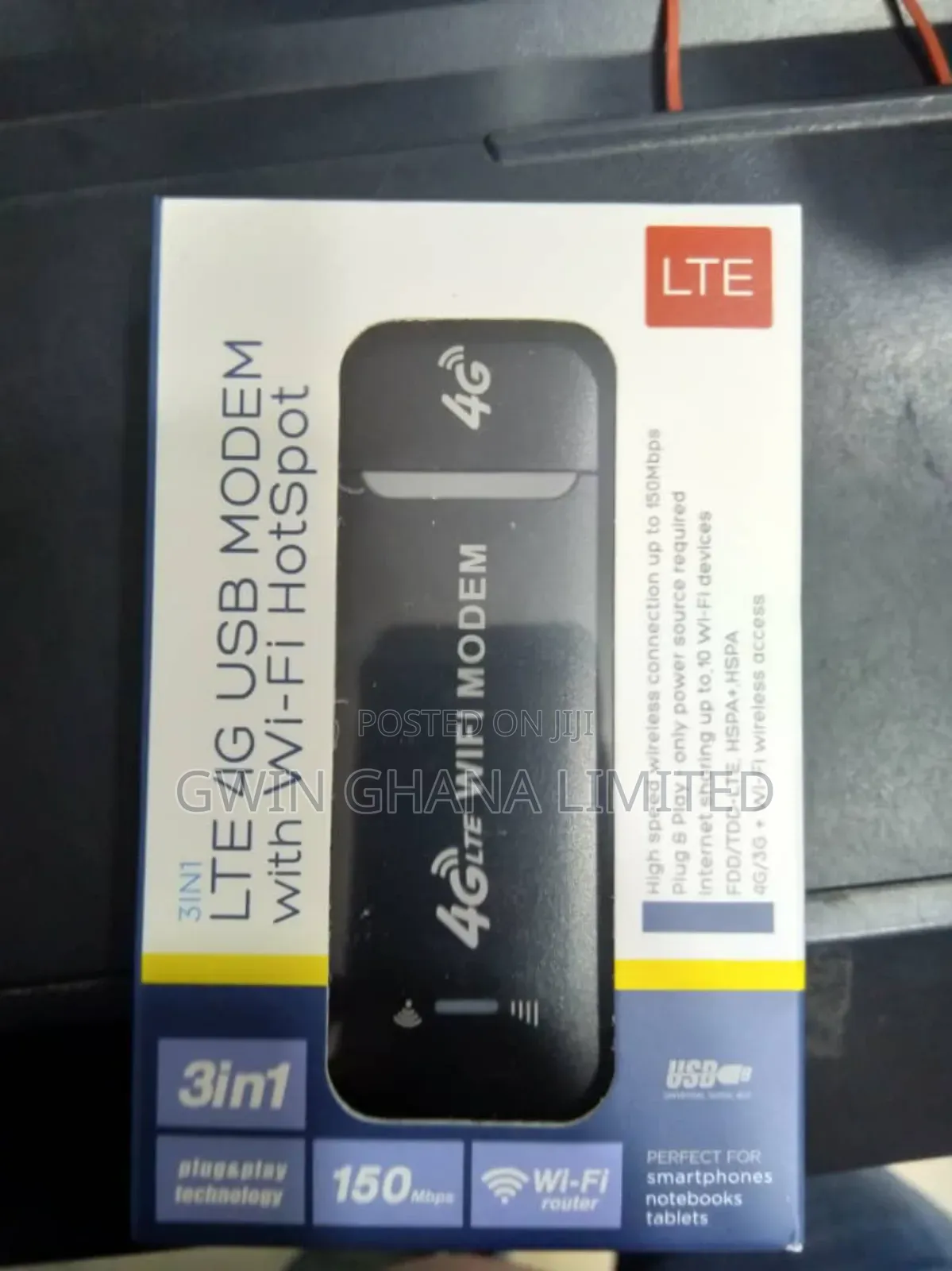 4g Lte Sim Wifi Modem. Powers on by Laptop, Power Bank,
