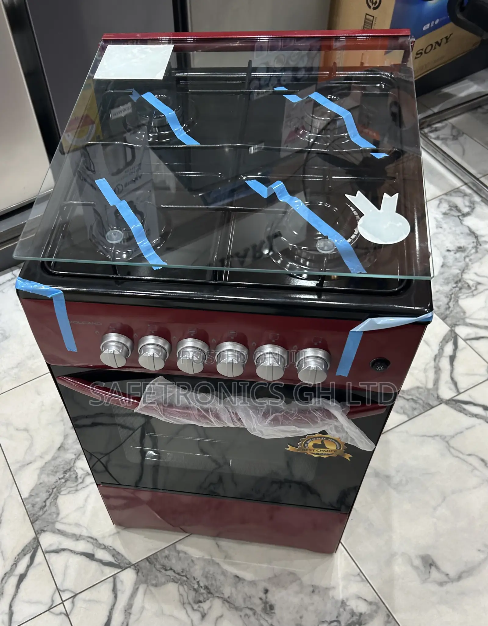 Most Affordable Glass Lid 4 Gas 50x50 Volcano Oven With Grill