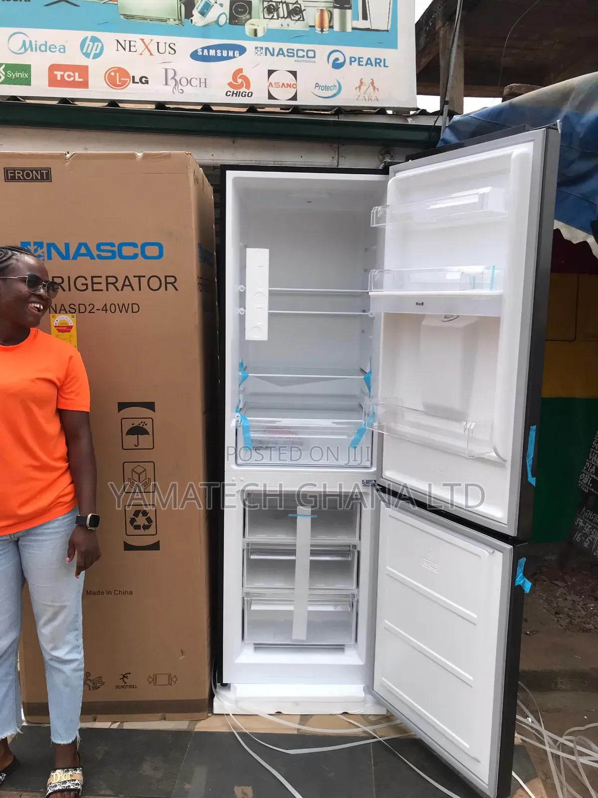 Large Capacity Nasco 309 Litre Double Door Fridge With Dispenser