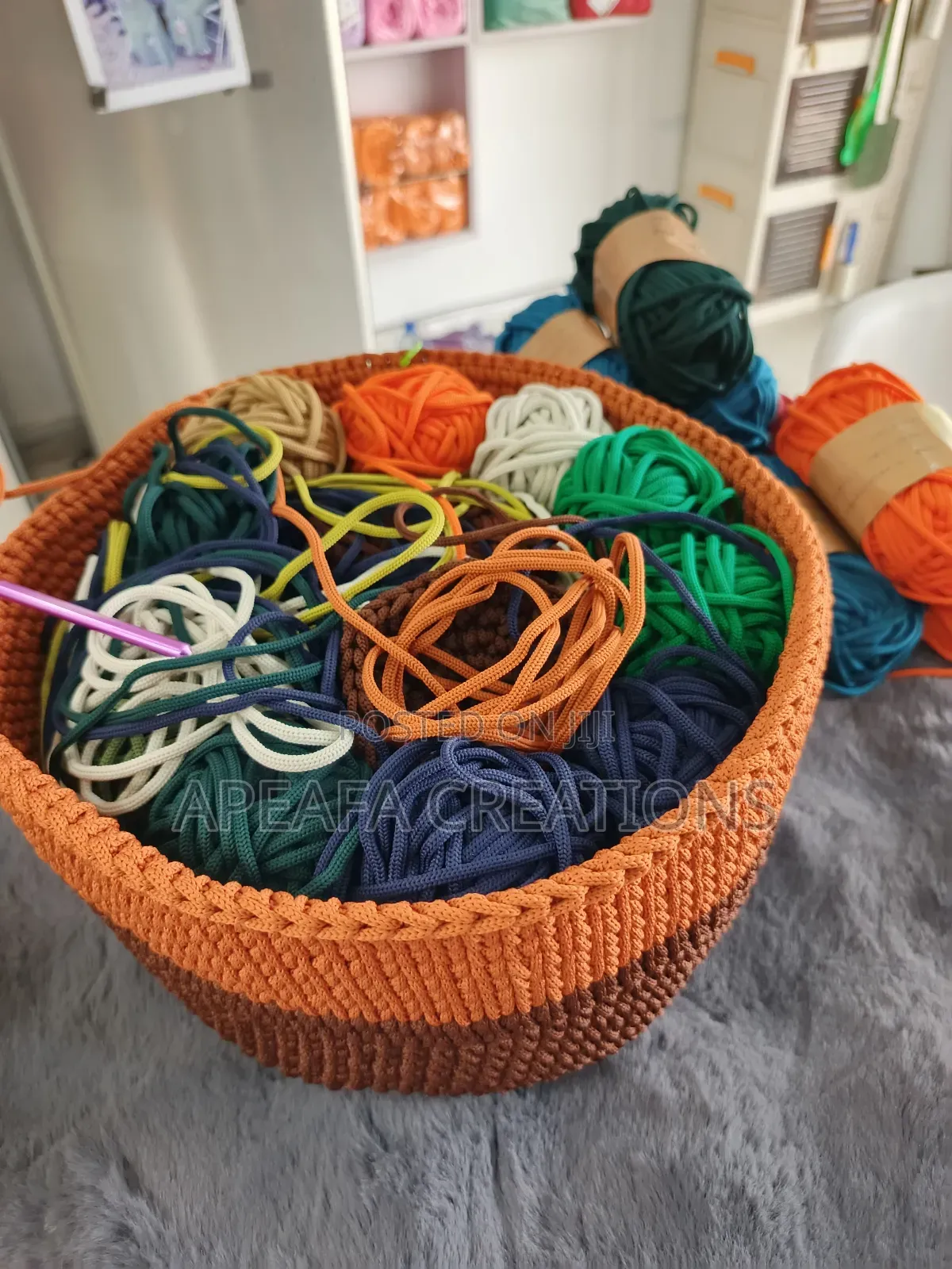 Crochet Handmade Cord Basket