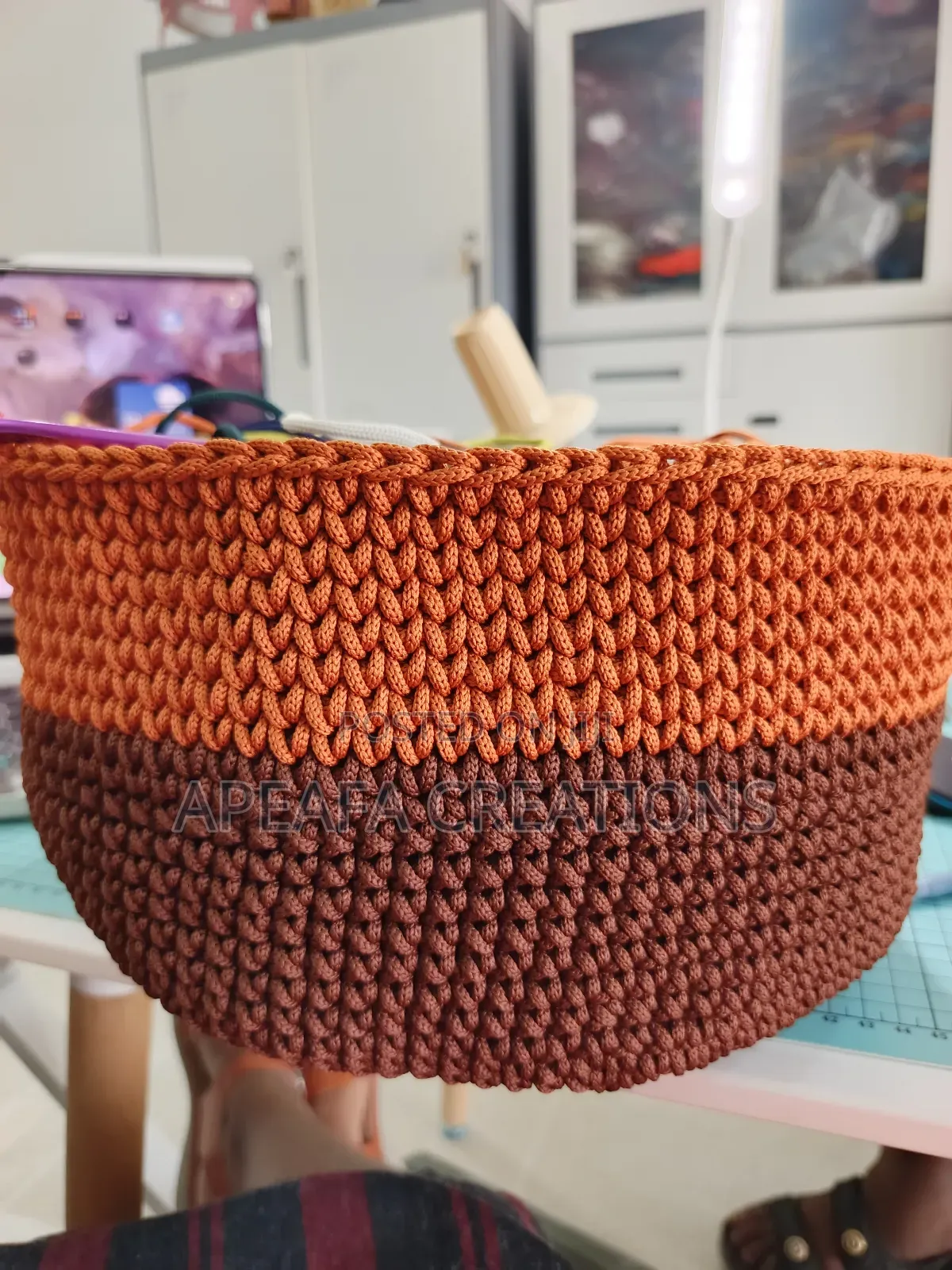 Crochet Handmade Cord Basket