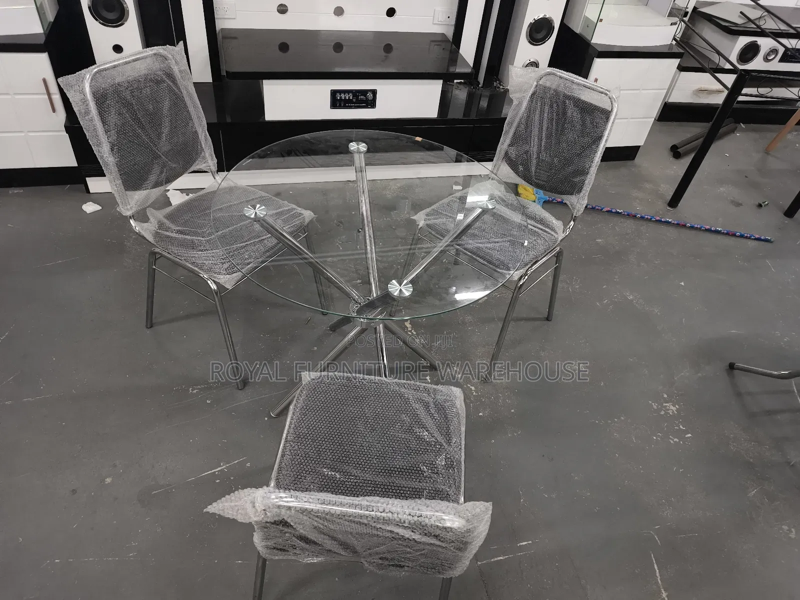 Modern Round Glass Dining Set