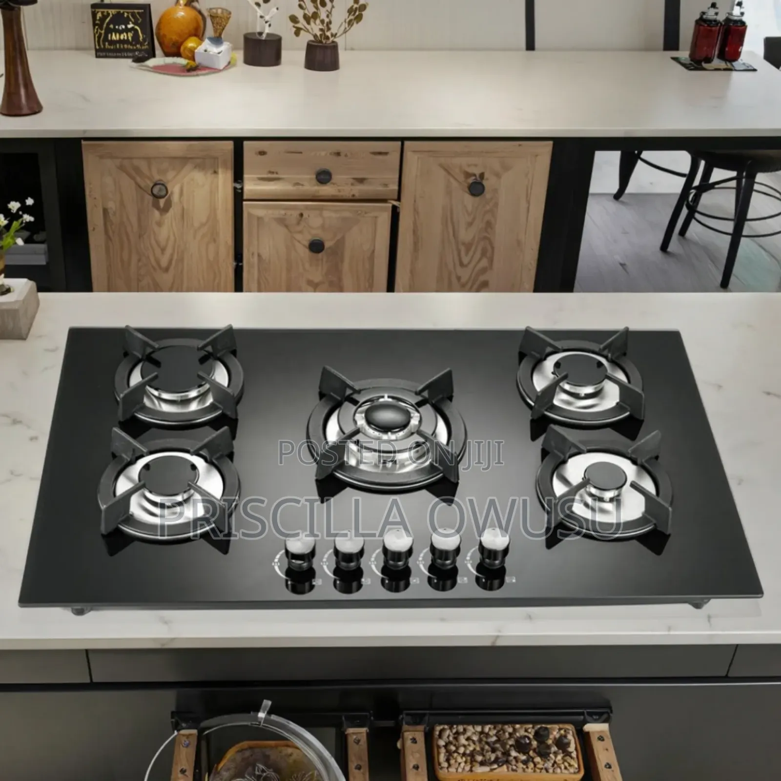 5 Burner Glass Inbuilt Gas Cooker