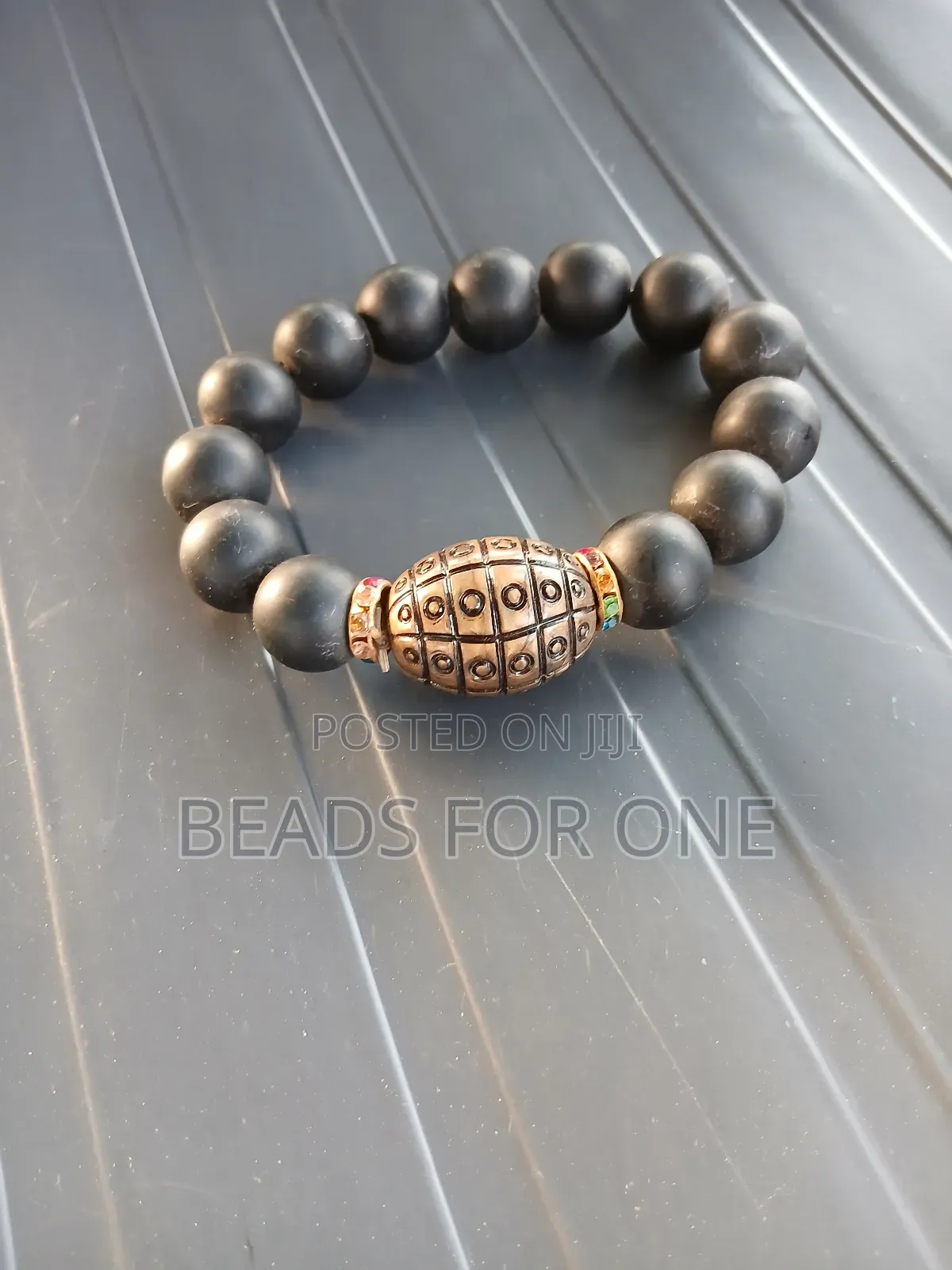 Wooden Piece of Bracelet and Blackstone
