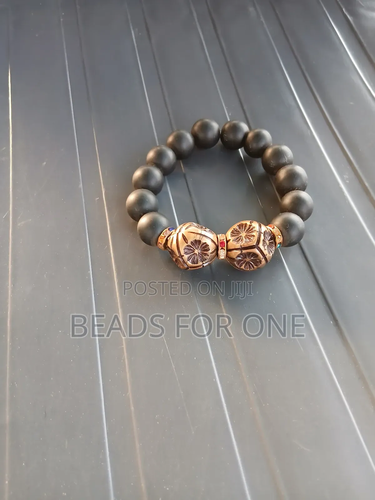 Wooden Piece of Bracelet and Blackstone