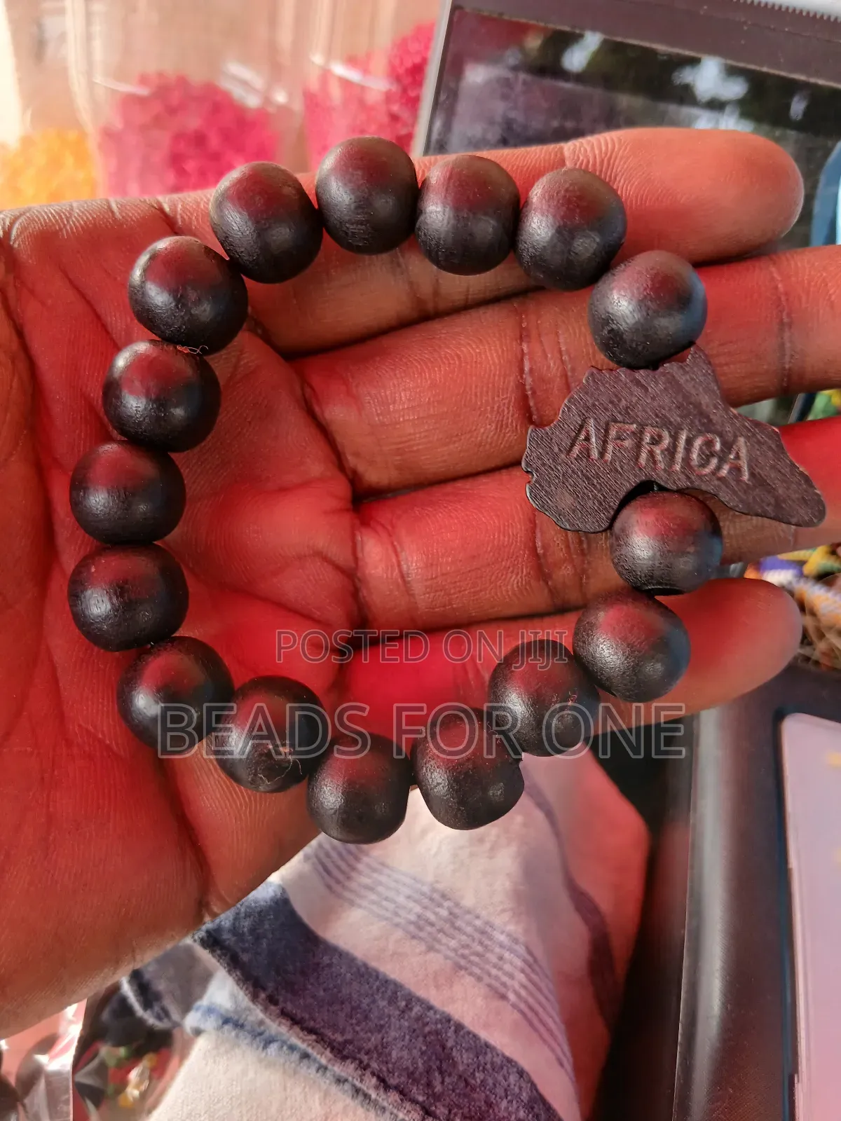 Wooden Piece of Bracelet and Blackstone