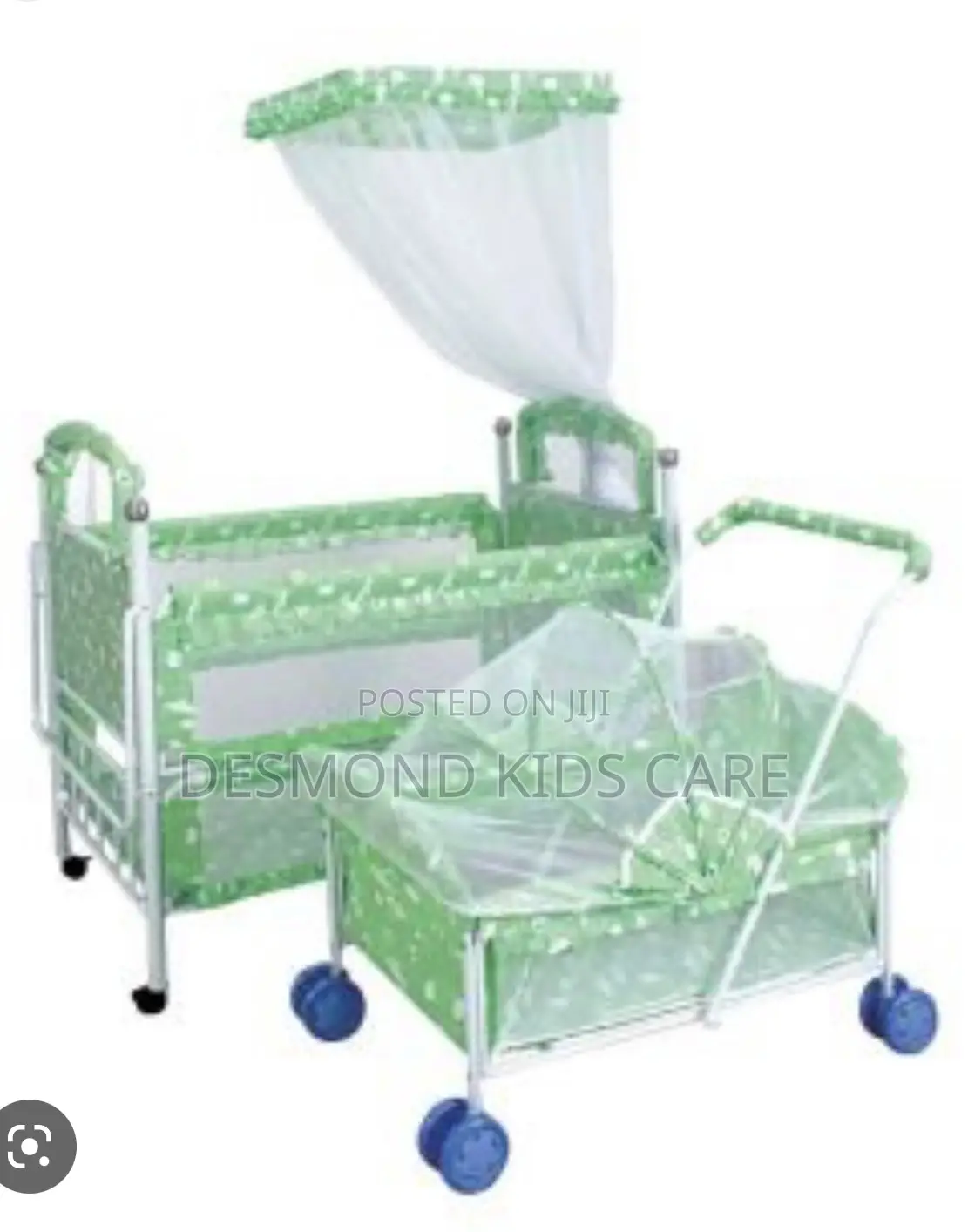 Baby’S 2 in 1 Metal Cot With Net