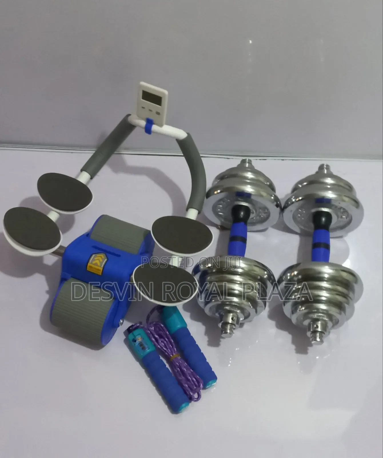 Dumbbell 25kg + Automatic Rebound Roller + Skipping Rope