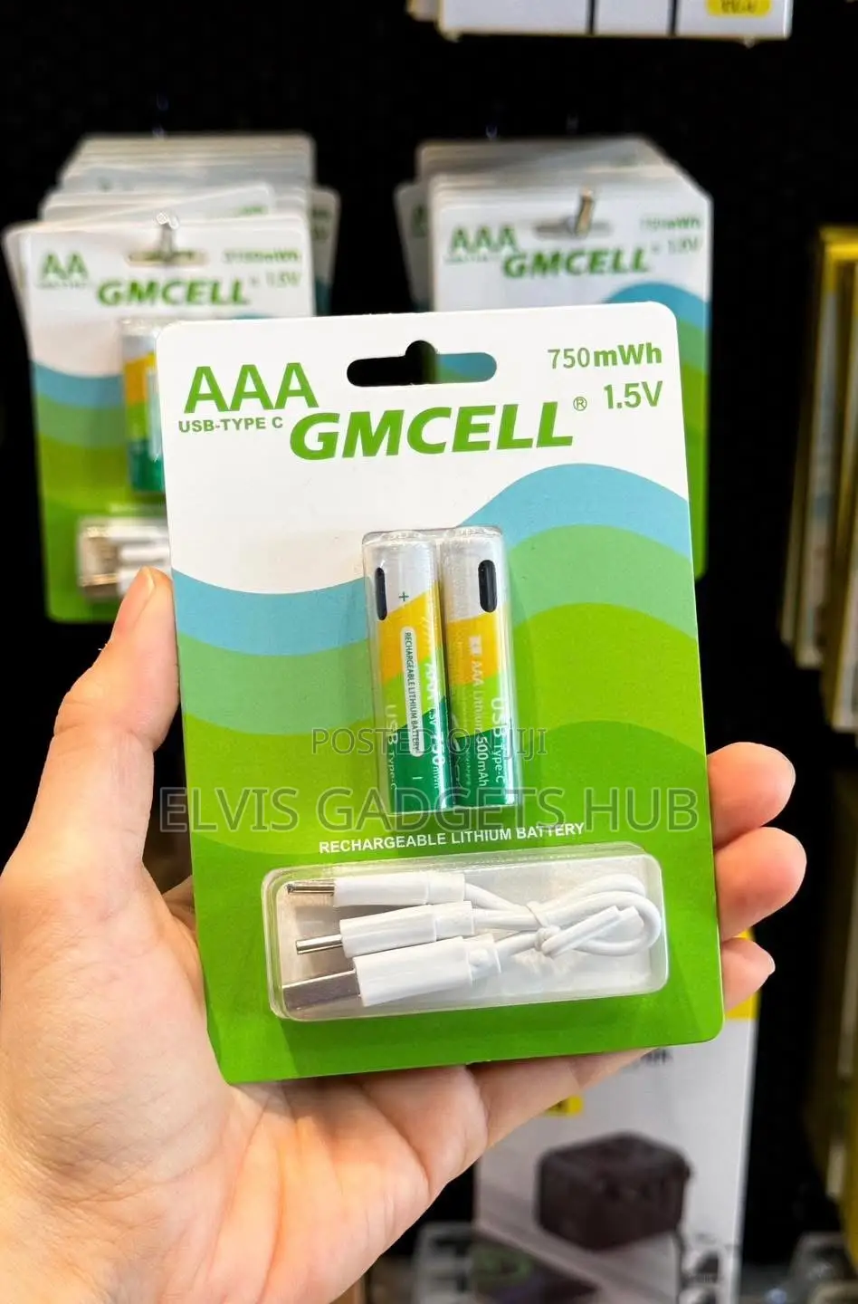 Gmcell Aaa Usb-c Rechargeable Batteries With A Charging Cable