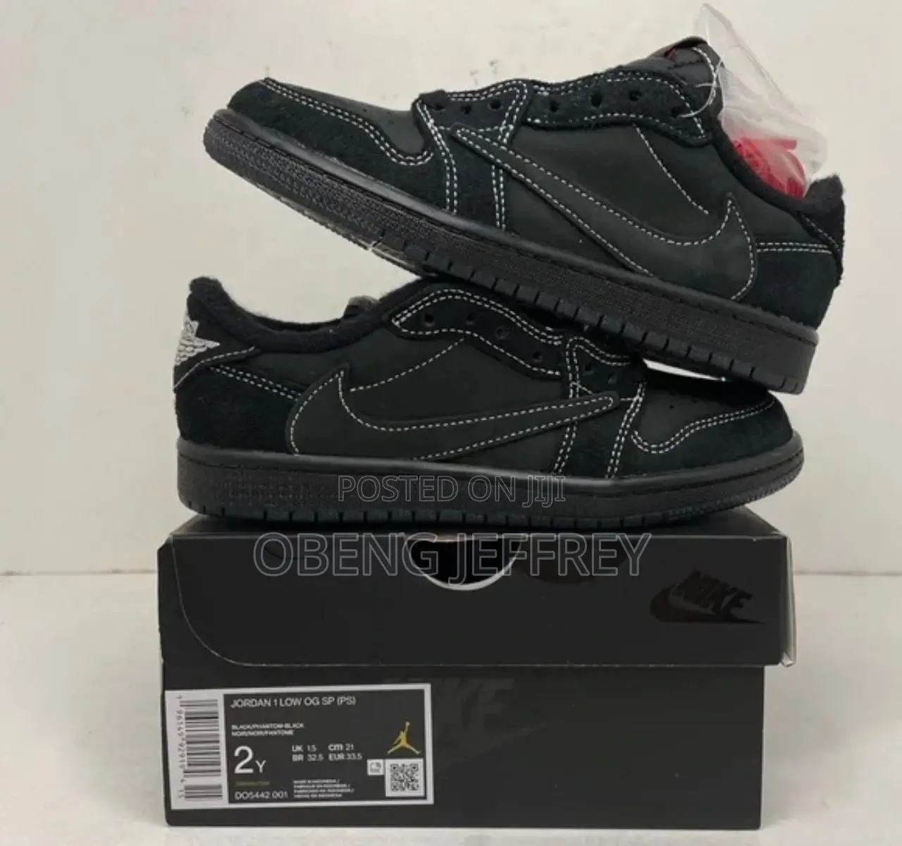 Original Air Jordan 1 Low Travis Scott Black Phantom
