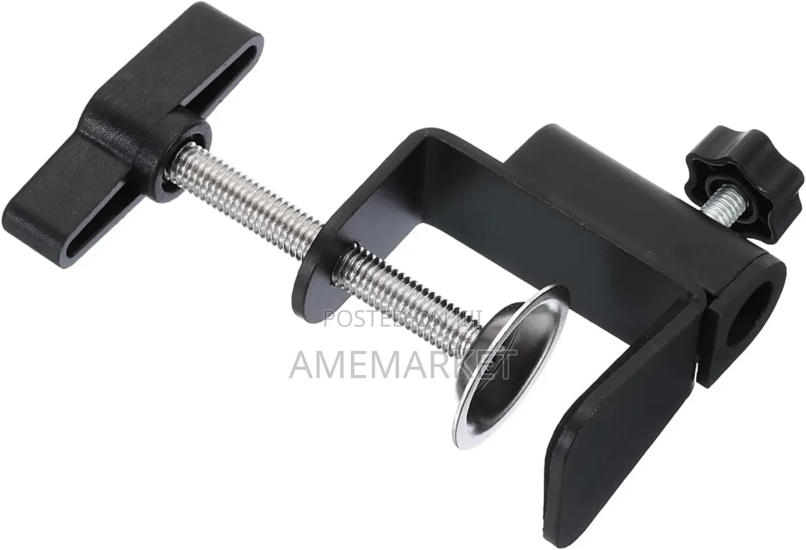 Desk Clamp C-Clamp Base for Microphone Arm / Table Lamp Mount – Black