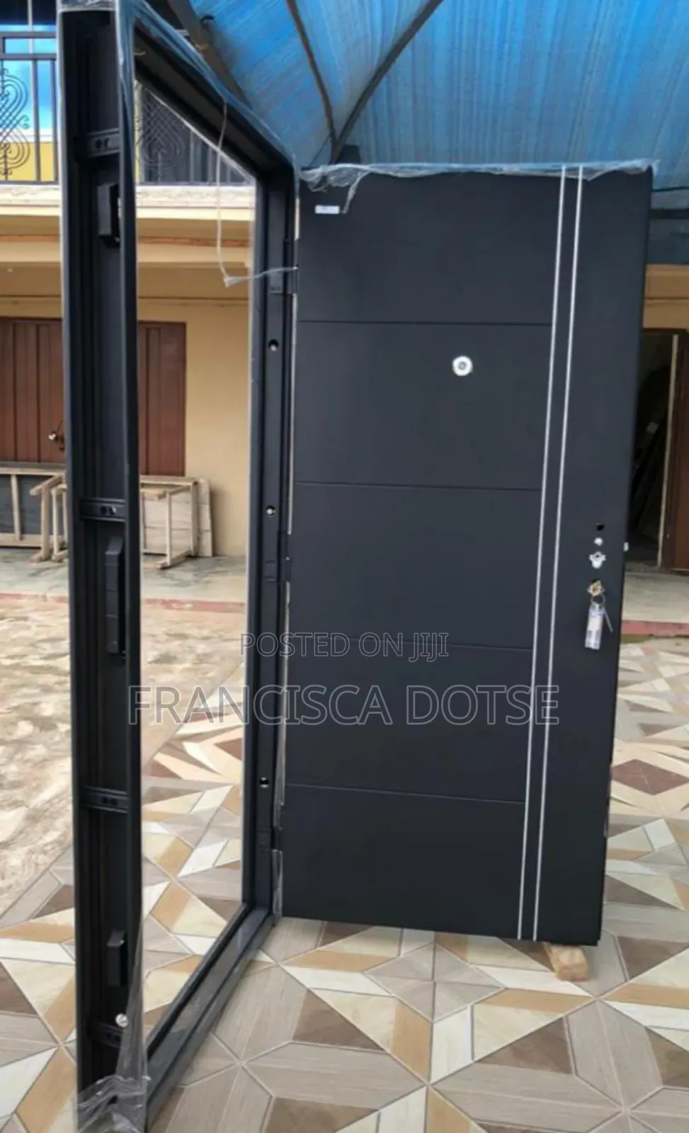 Single Black Metallic Door