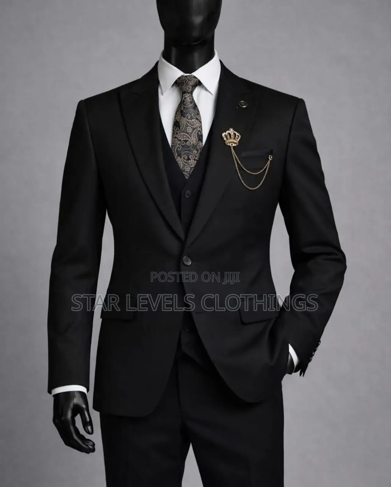 Black Elegant Men Suit in 2pcs And3pcs