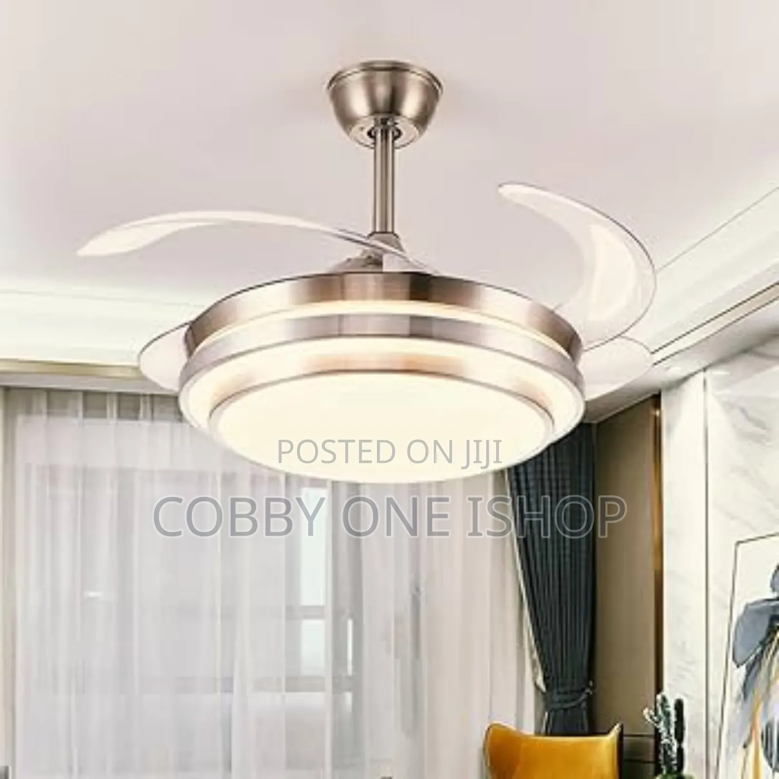Retractable Chandelier Ceiling Fan Modern Type