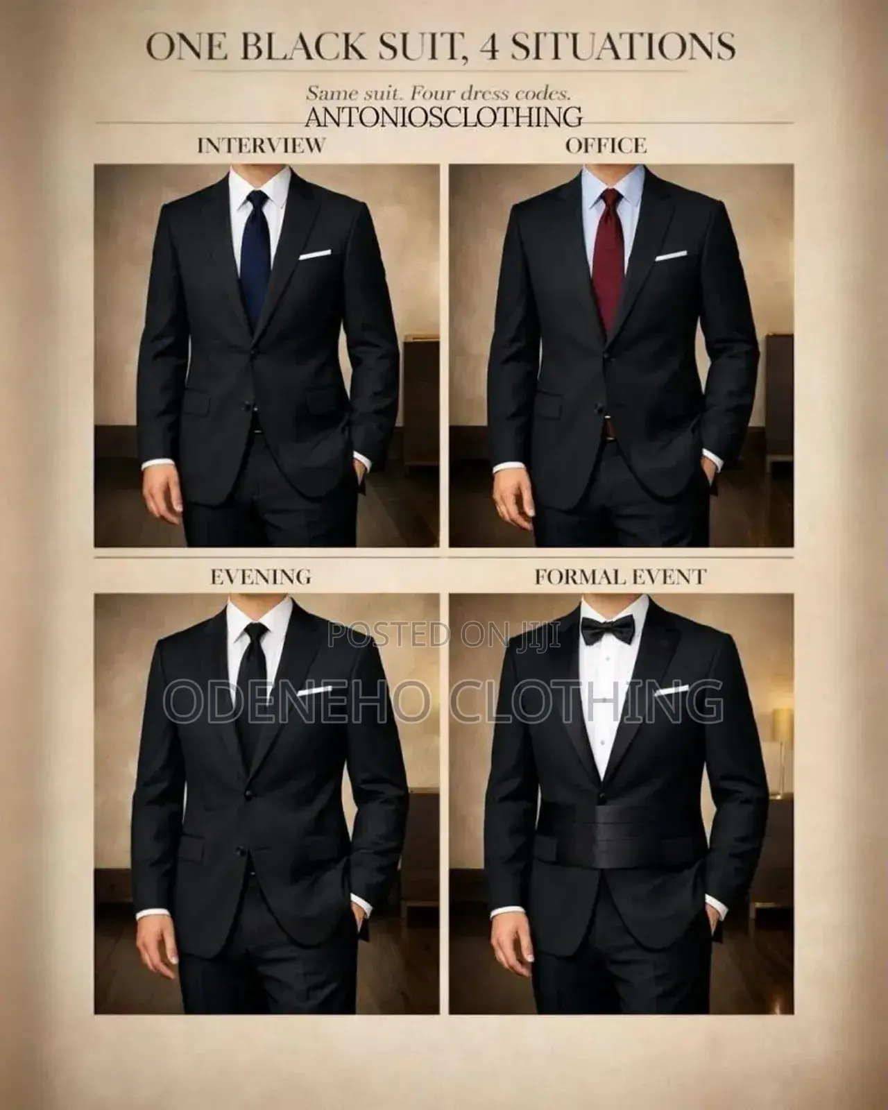 Turkey Two Pieces Black Suit for Men