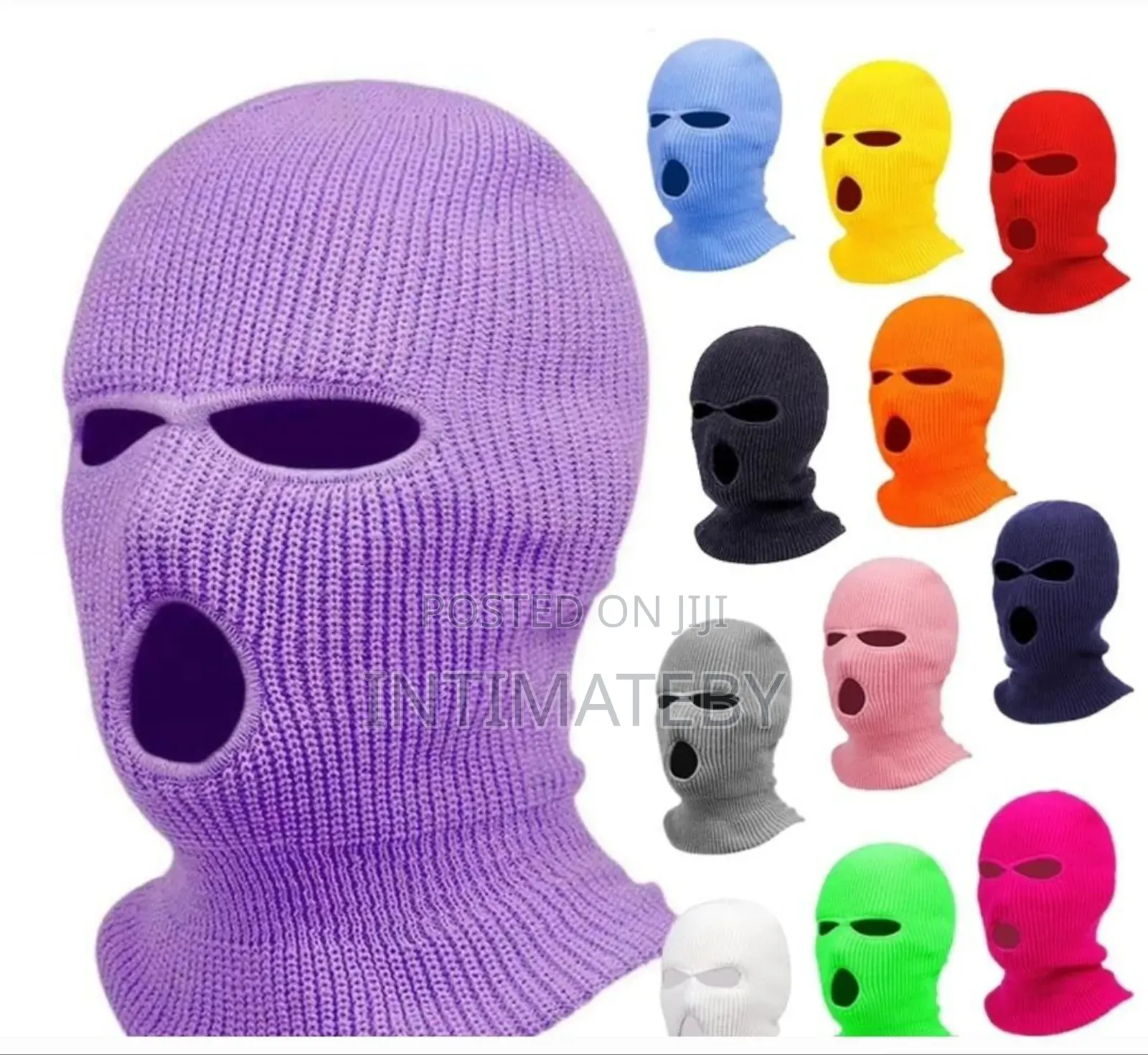 Unisex Black Ski Mask (3-Hole Balaclava) – Soft Breathable