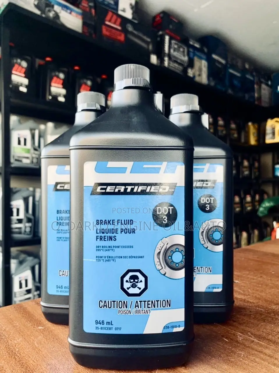 Certified Brake Fluid Dot3 946ml