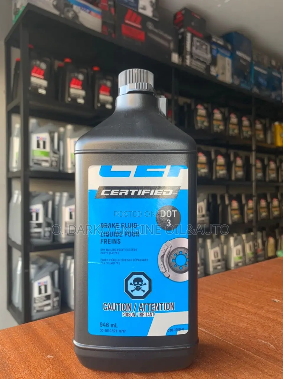 Certified Brake Fluid Dot3 946ml