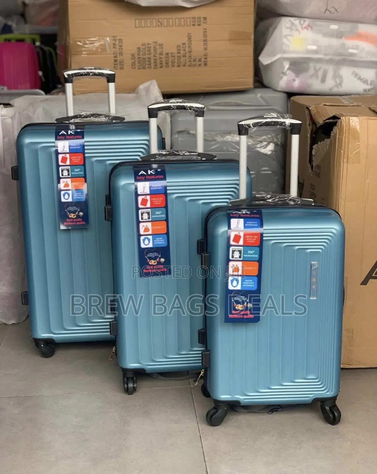 Quality Ak 3set Fiber Anticrack Traveling Bag.