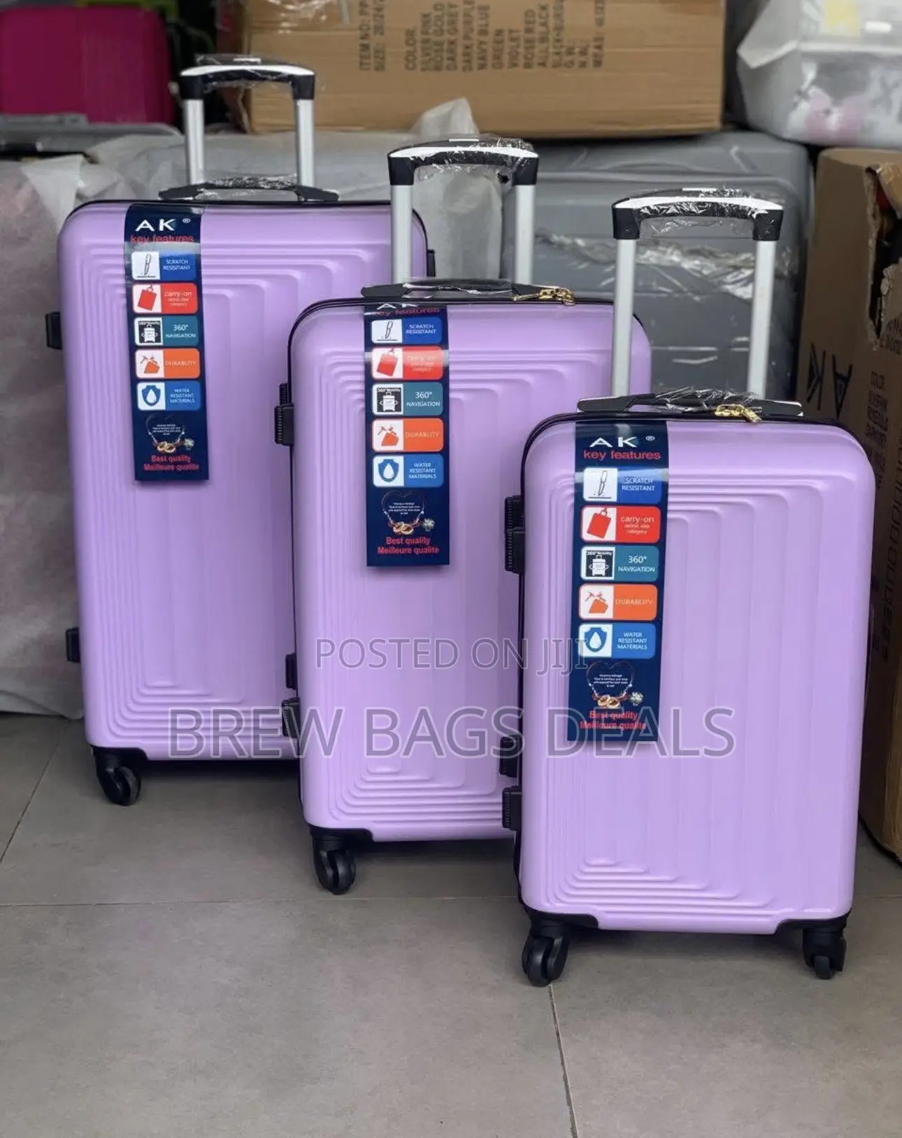 Quality Ak 3set Fiber Anticrack Traveling Bag.