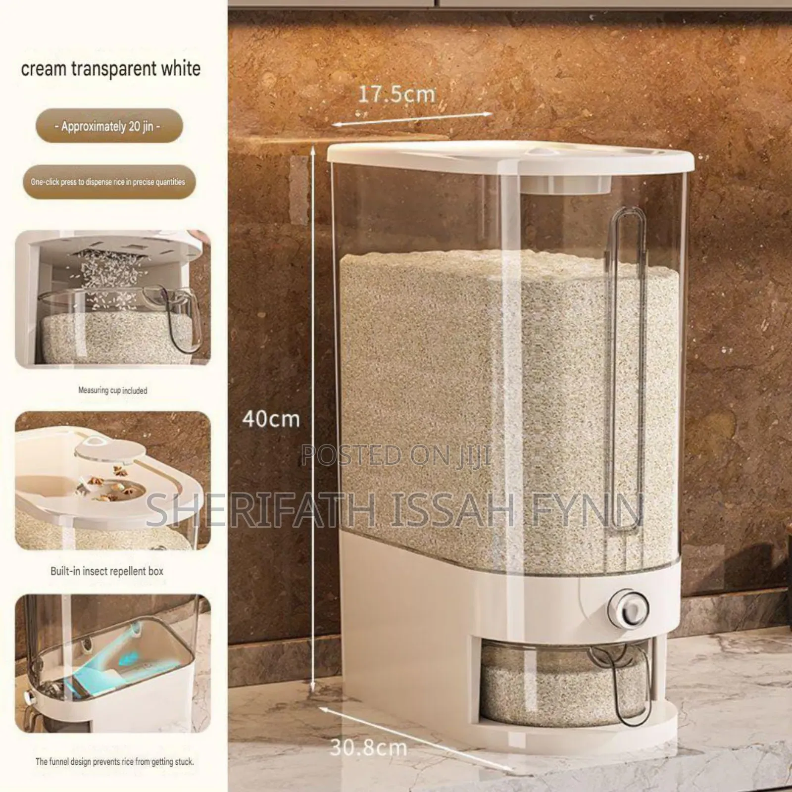 20kg Rice Dispenser -large Size Smart Kitchen Storage