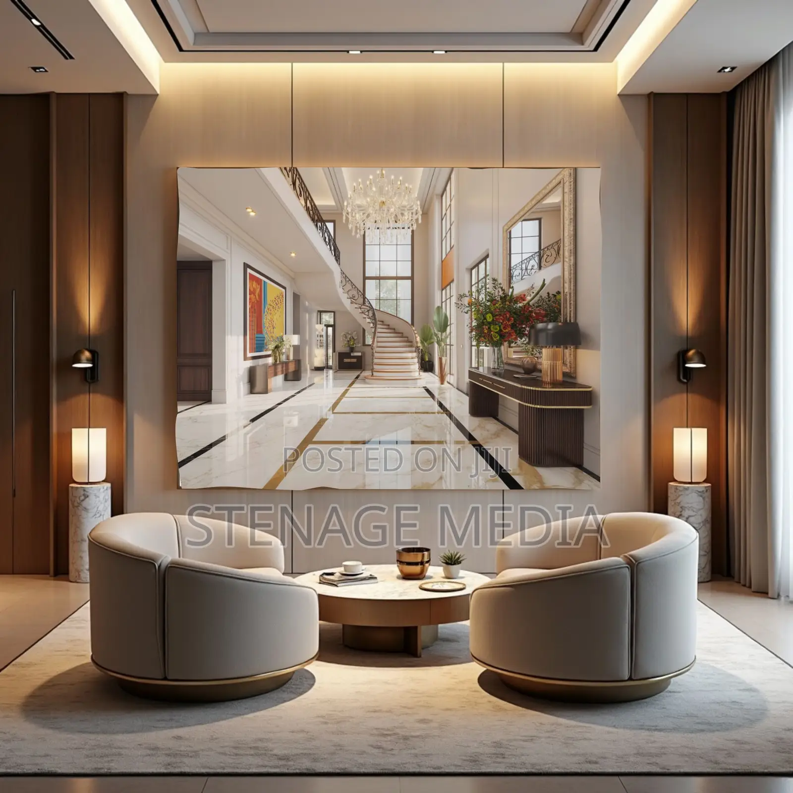 Luxury Foyer Entrance Grand Entry Canvas Frame Wall Art
