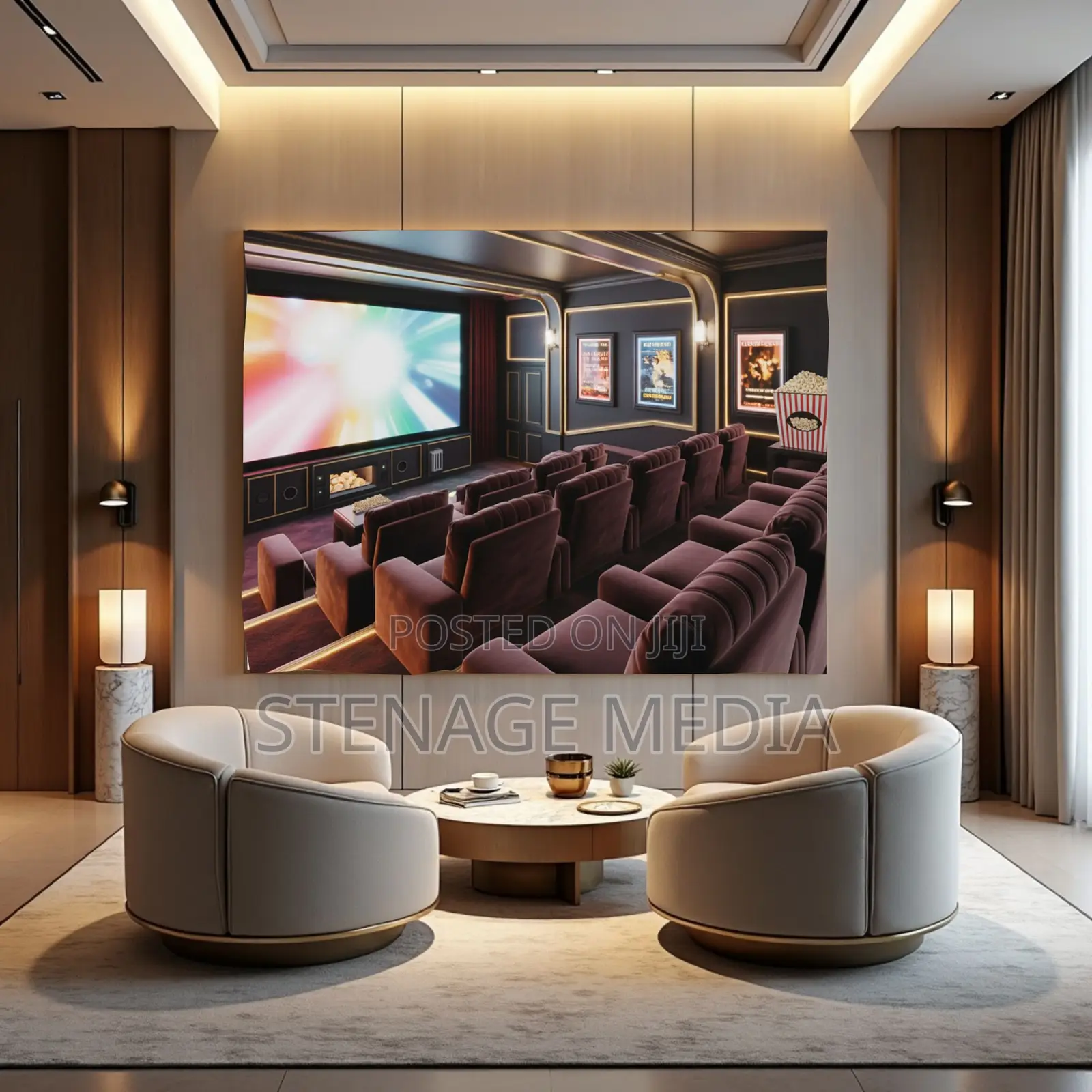 Home Theater Cinema Luxury Entertainment Canvas Frame