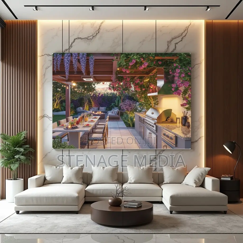 Outdoor Kitchen Patio Alfresco Dining Canvas Frame Wall Art