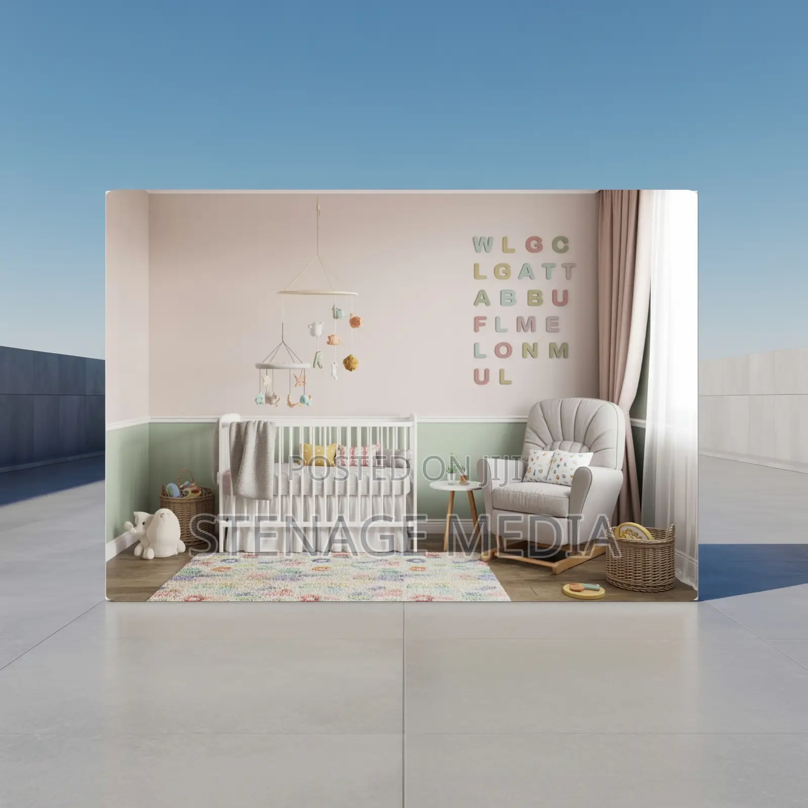 Nursery Baby Room Soft Pastel Canvas Frame Playful Wall Art Print