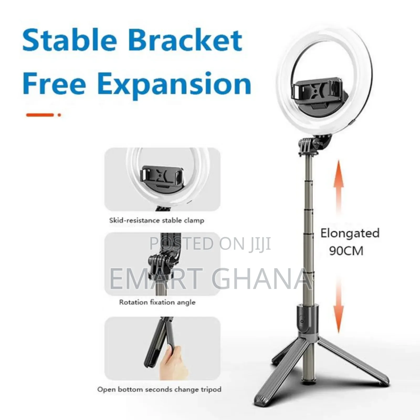 Selfie Stick Tripod With Ringlight
