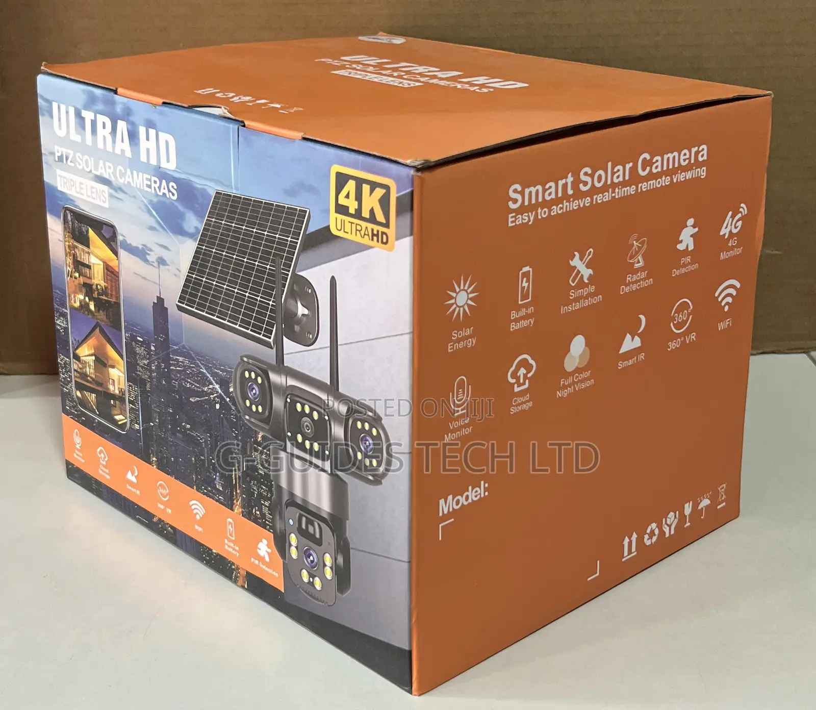 Ultra Hd 4g Solar Triple-Lens Camera, 4g Solar 3-Lens Camera V380 Pro