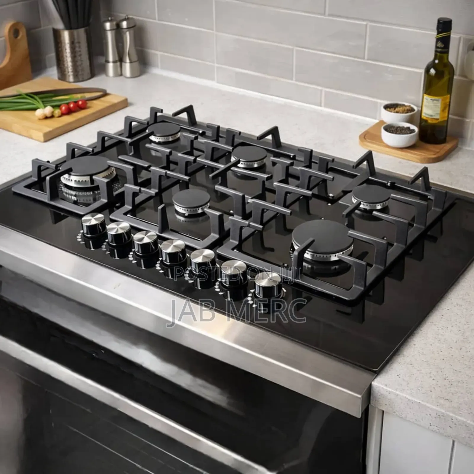 Promo 6 Burners Gas Cooker Hob Integrated Inbuilt Black New