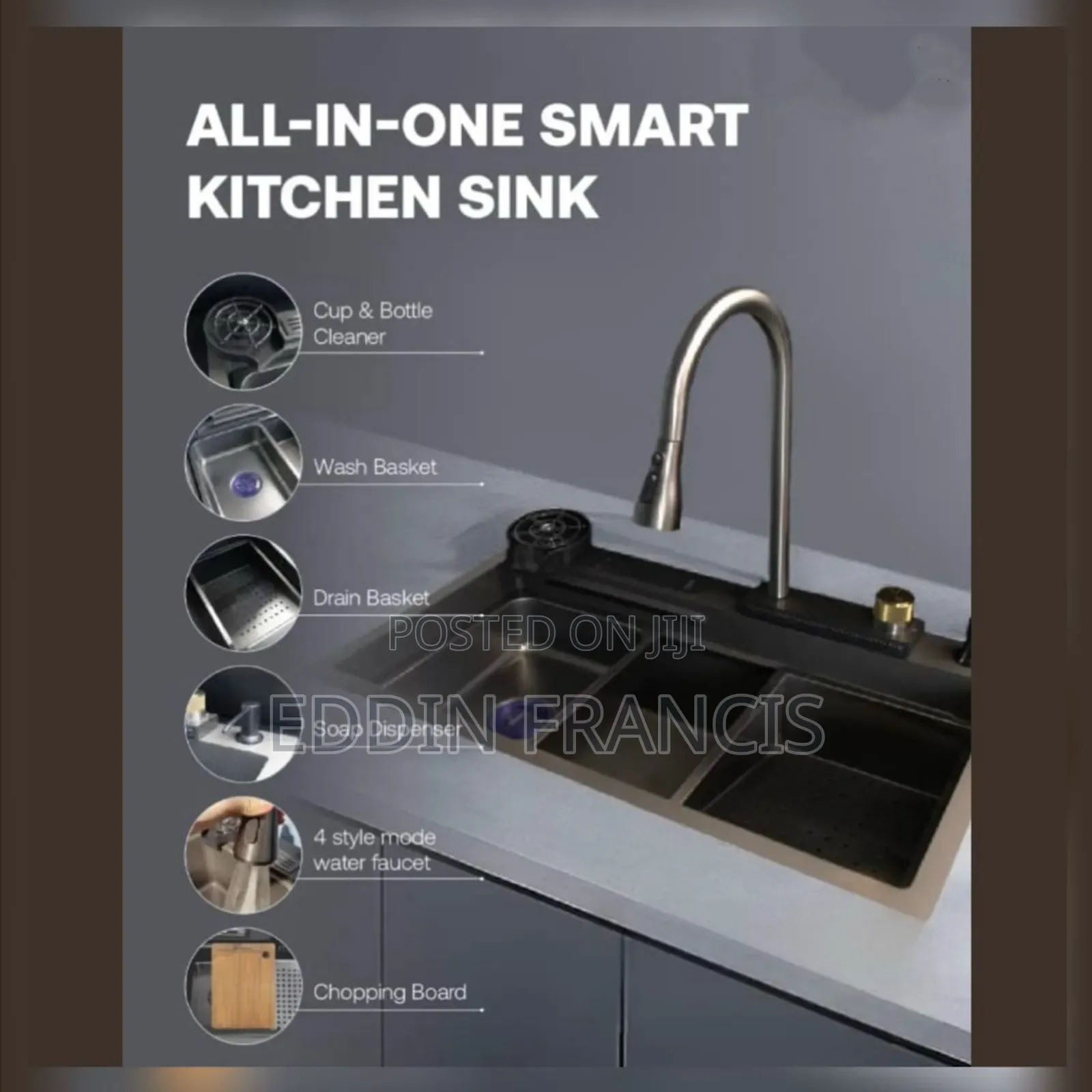 Multifunctional Kitchen Sink With Digital Display And Led