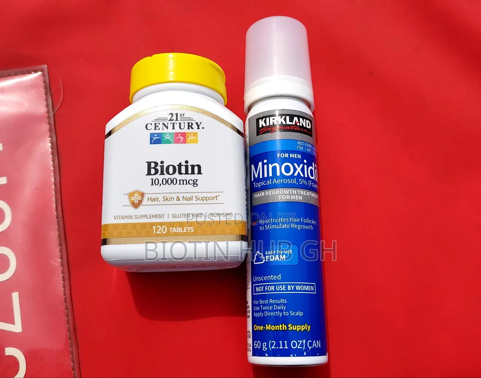 Kirkland Minoxidil Aerosol and 21st Century Biotin 10,000mcg Combo